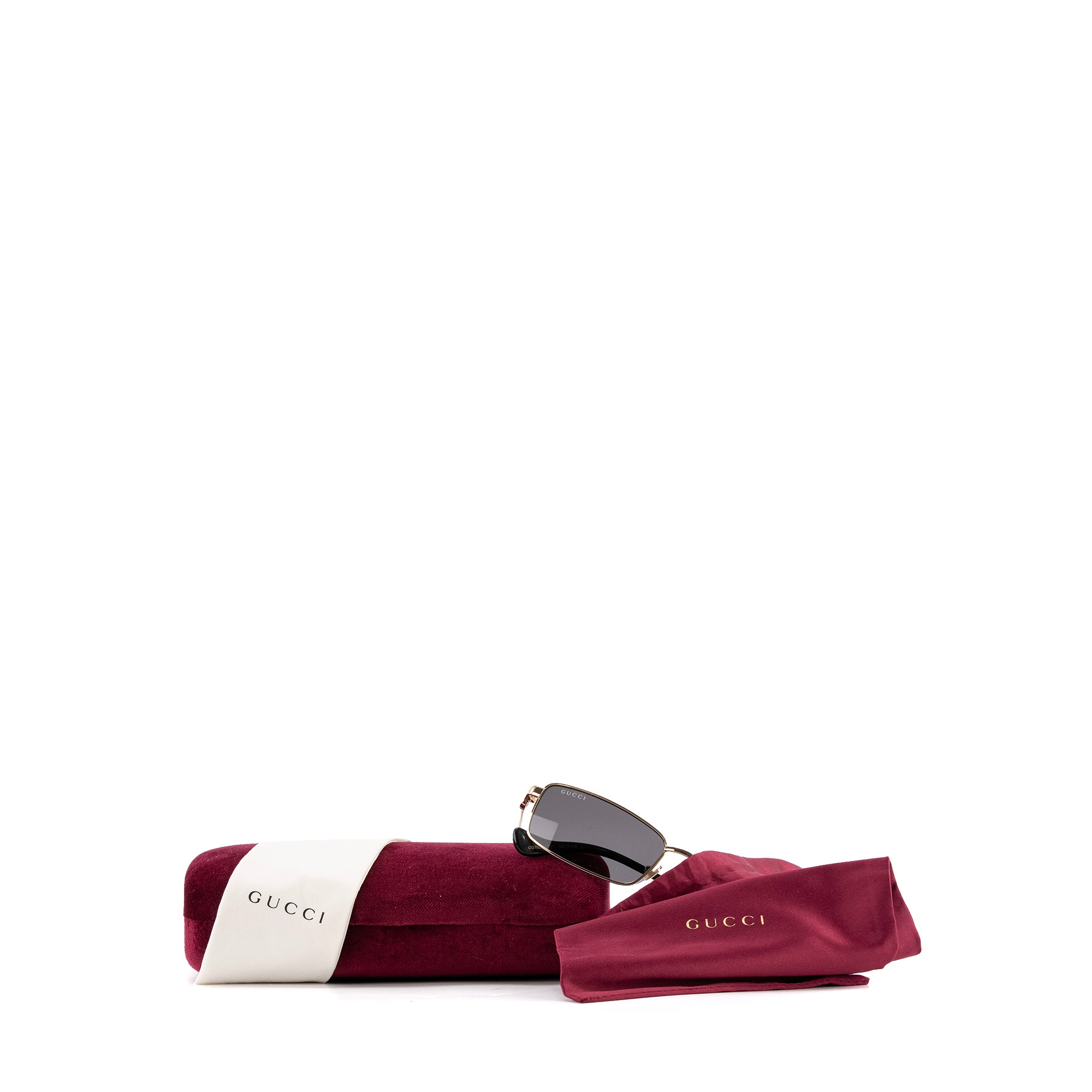 GUCCI - Lunettes de soleil GG1600S Gucci en métal champagne