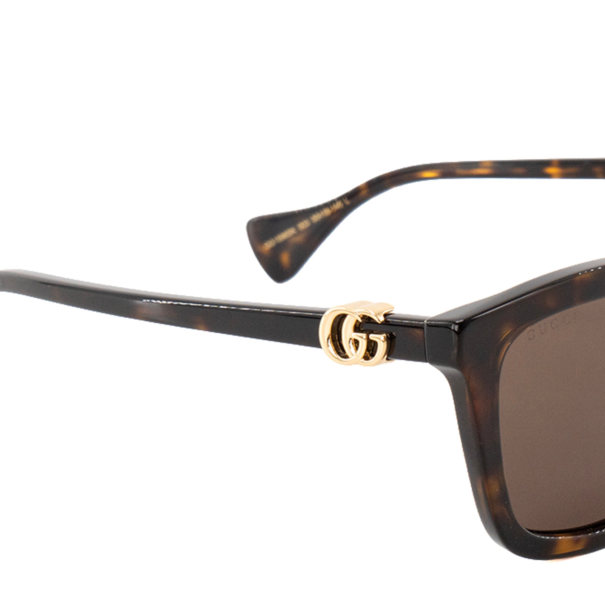 GUCCI - Lunettes de soleil Gucci en acétate et écailles marron