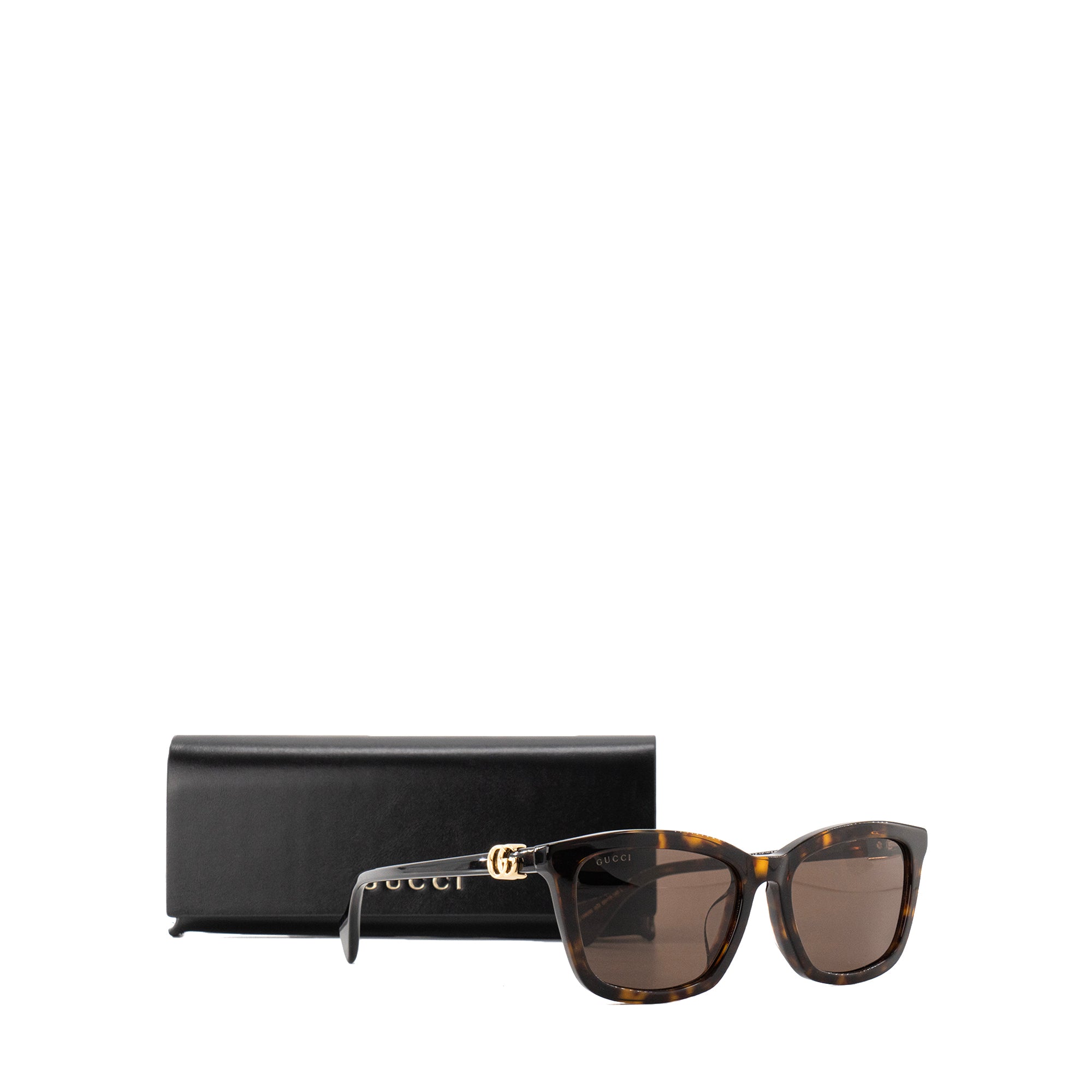 GUCCI - Lunettes de soleil Gucci en acétate et écailles marron