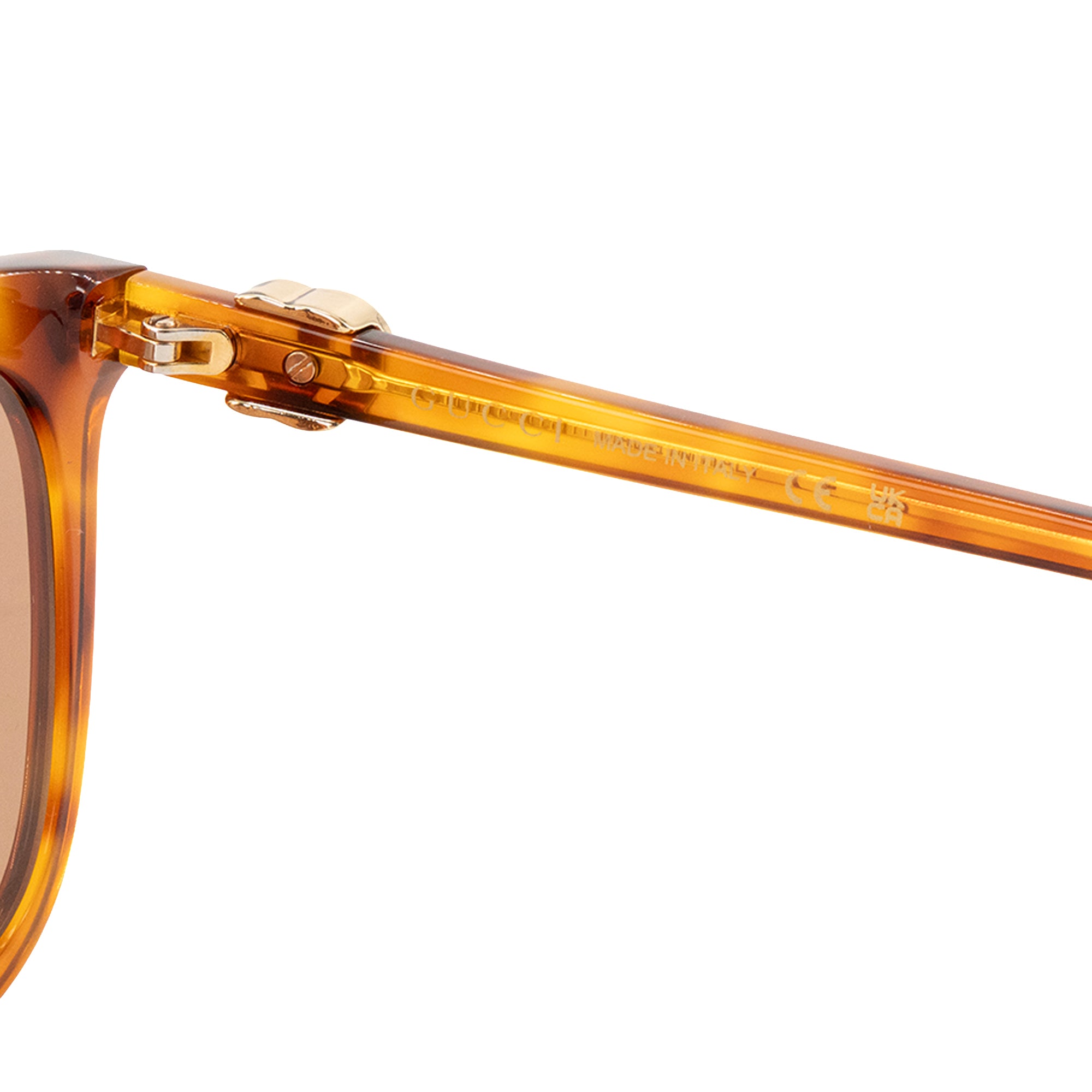 GUCCI - Lunettes de soleil Gucci en acétate marron et orange