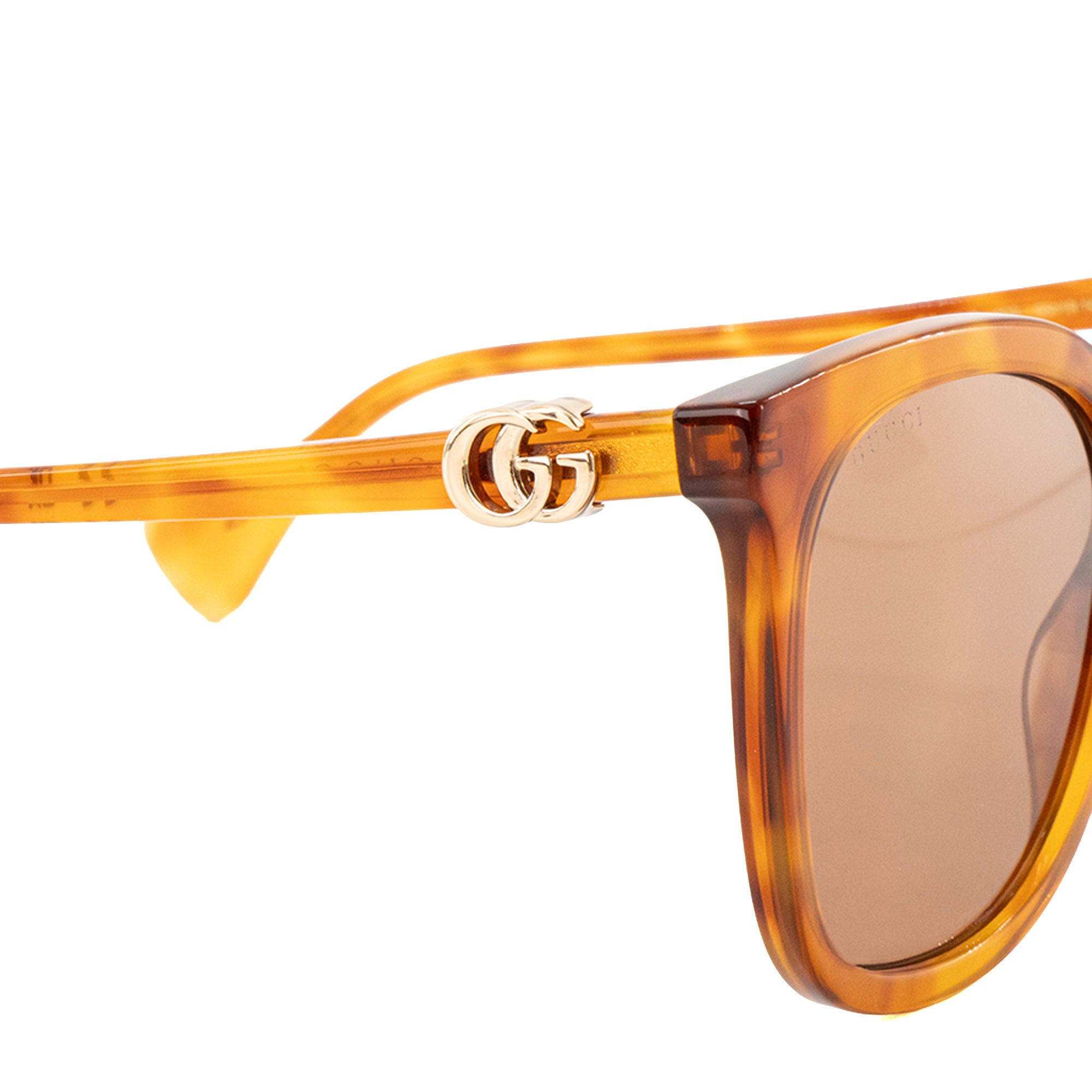 GUCCI - Lunettes de soleil Gucci en acétate marron et orange