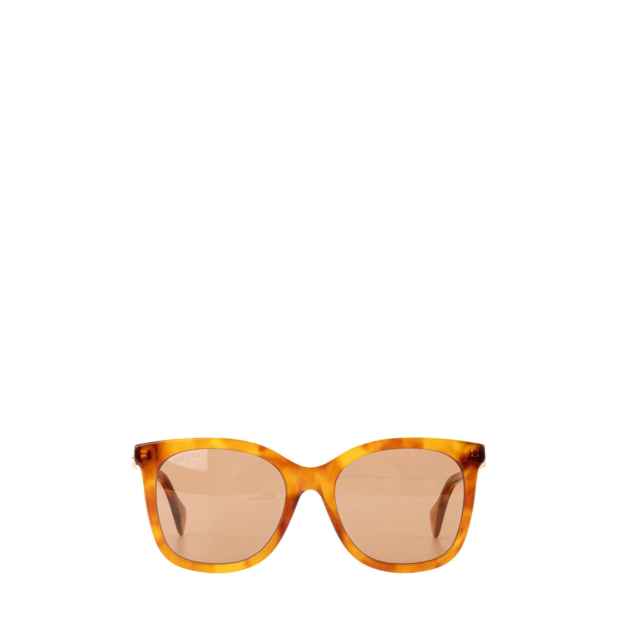 GUCCI - Lunettes de soleil Gucci en acétate marron et orange