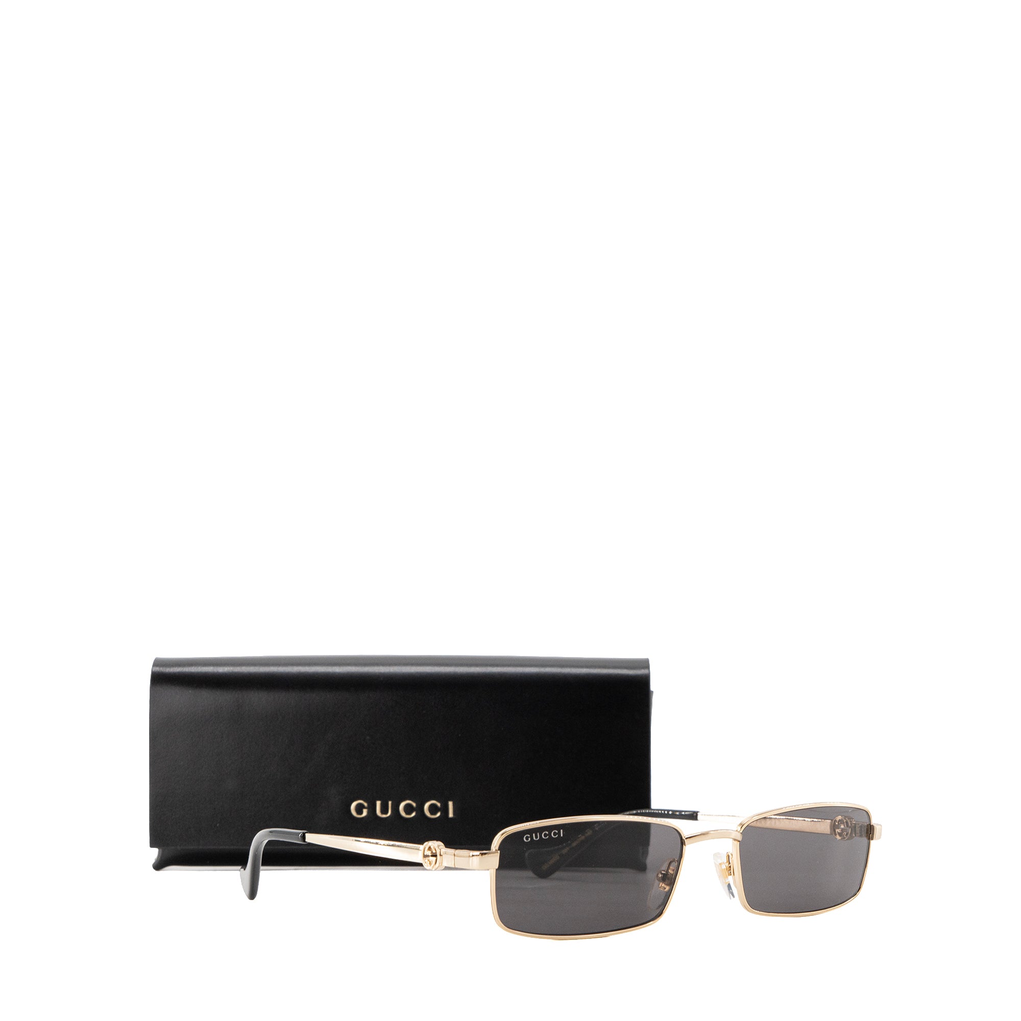 GUCCI - Lunettes de soleil Gucci en métal doré