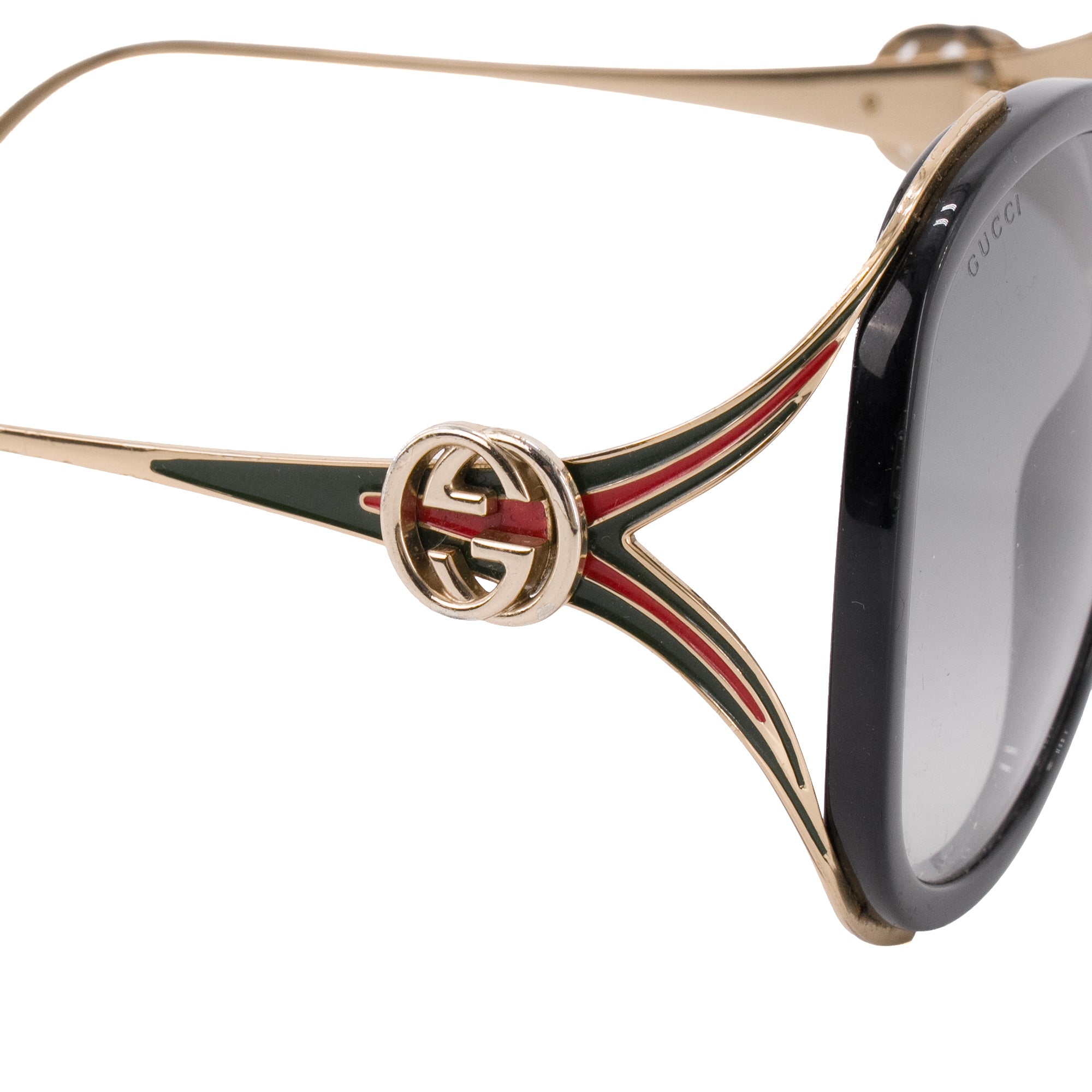 GUCCI - Lunettes de soleil Gucci en métal doré