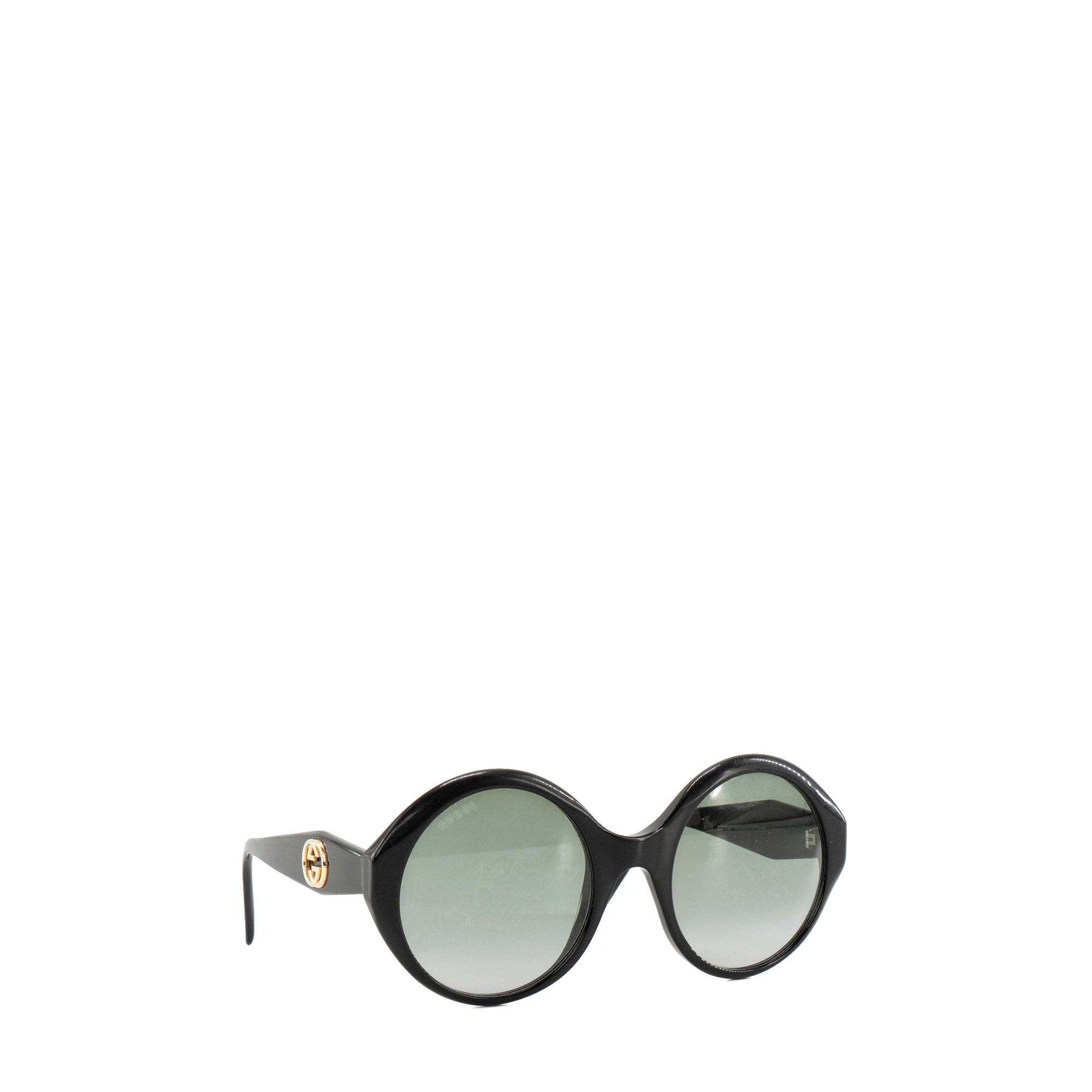 GUCCI - Lunettes de soleil rondes Gucci en acétate noir