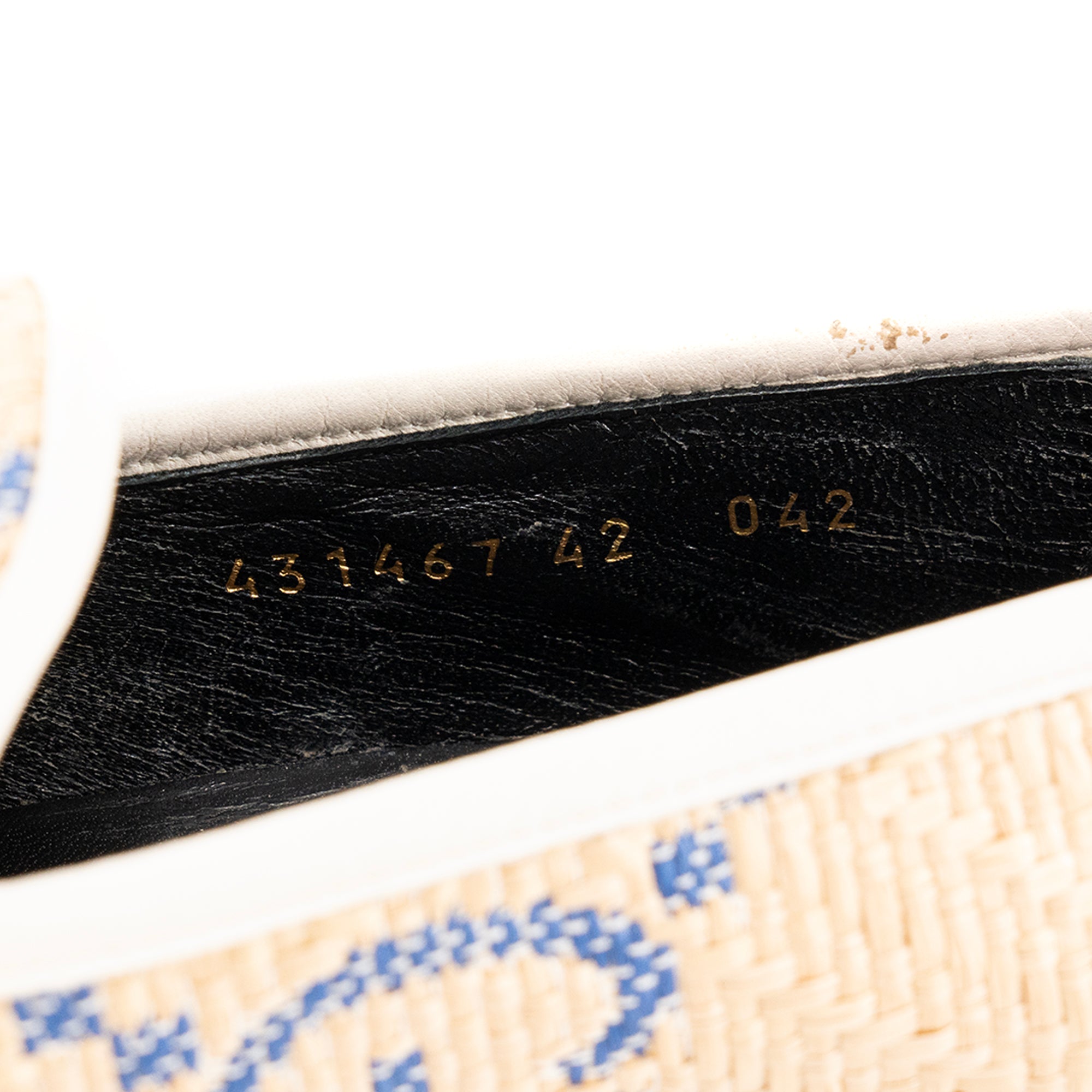 GUCCI - Mocassins Jordaan Gucci en raphia beige et bleu (T42)