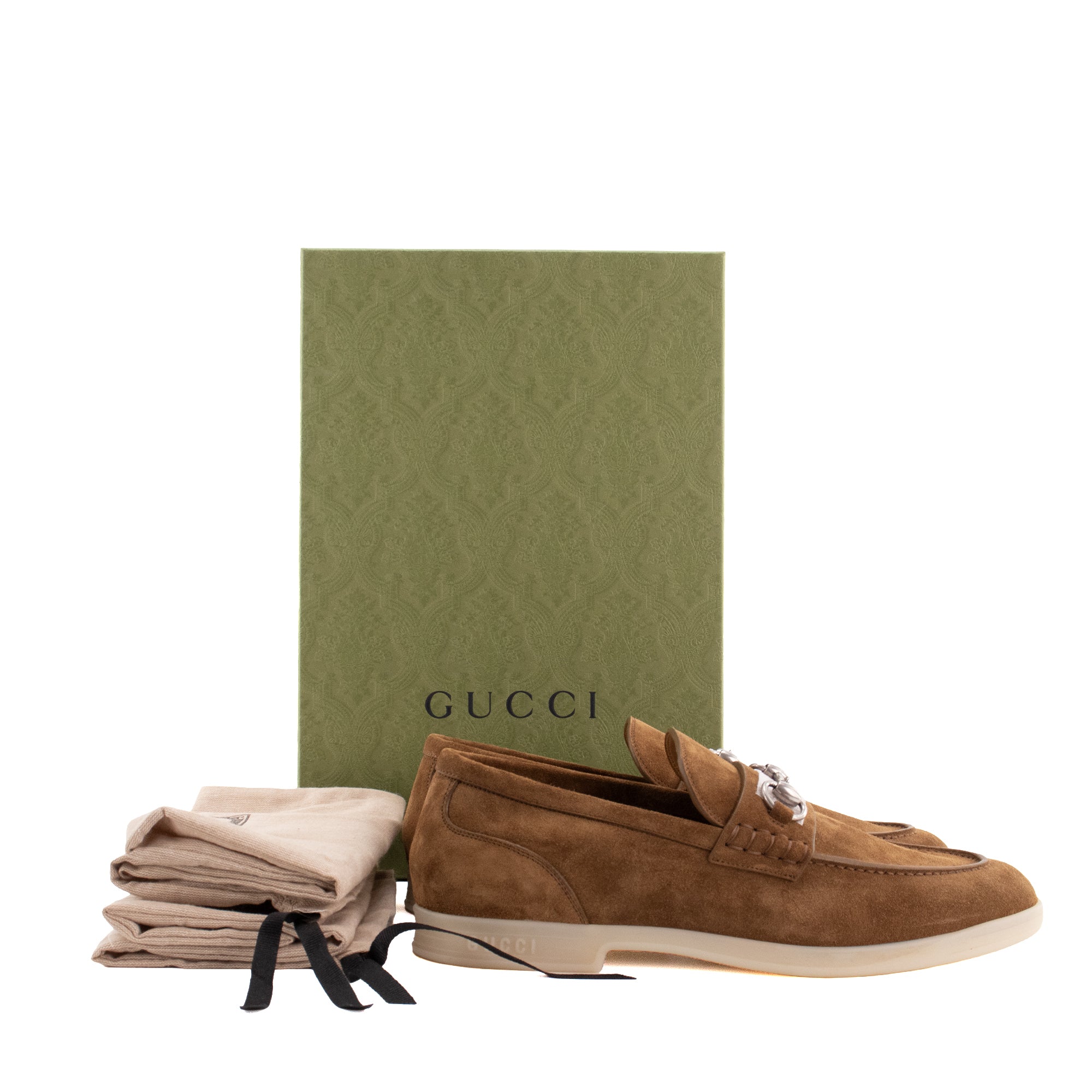 GUCCI - Mocassins Mors Gucci en daim marron (T42)