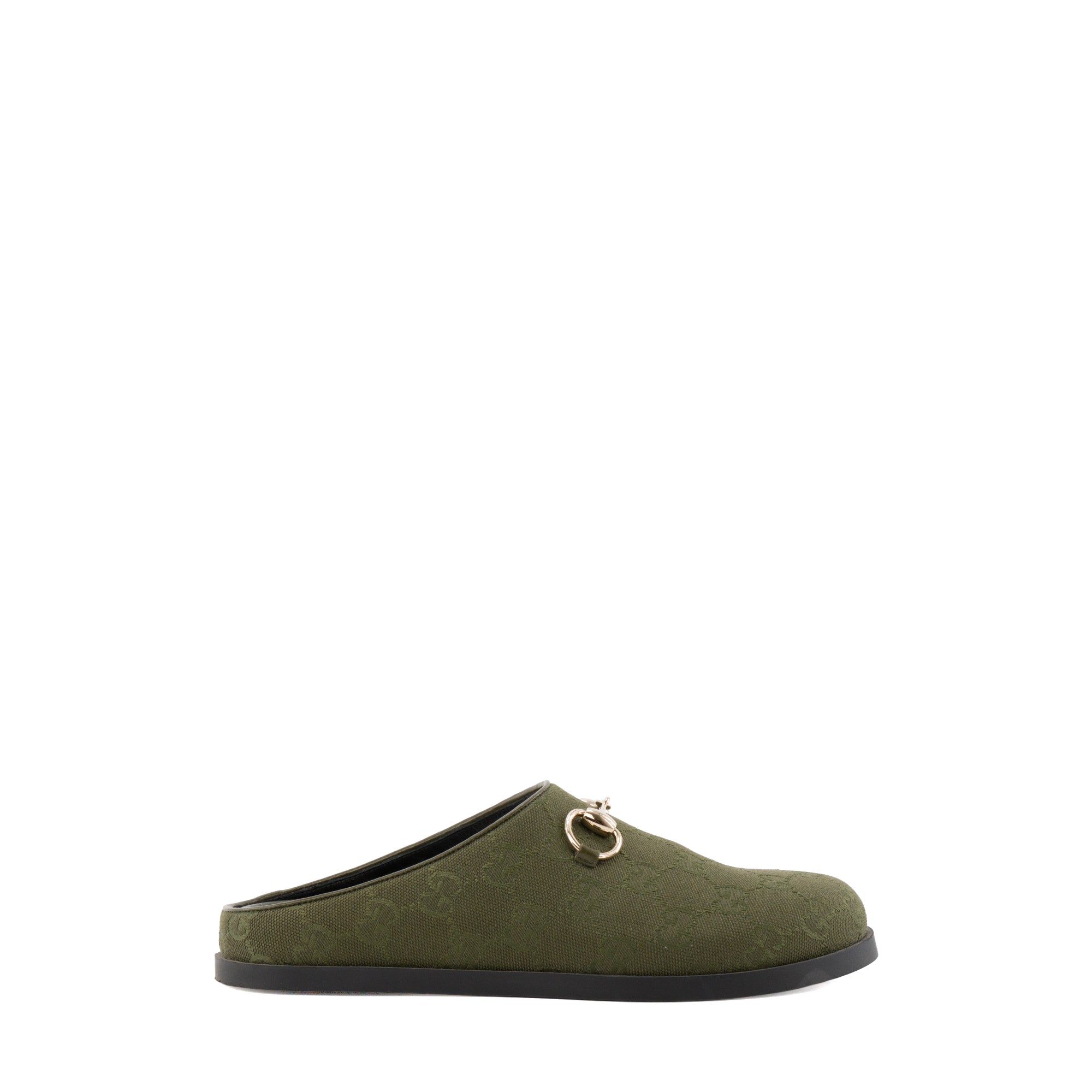 GUCCI - Mules Gucci en toile monogrammée verte (T36)
