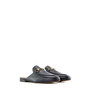 GUCCI - Mules Princetown Gucci en cuir lisse bleu marine (T37)