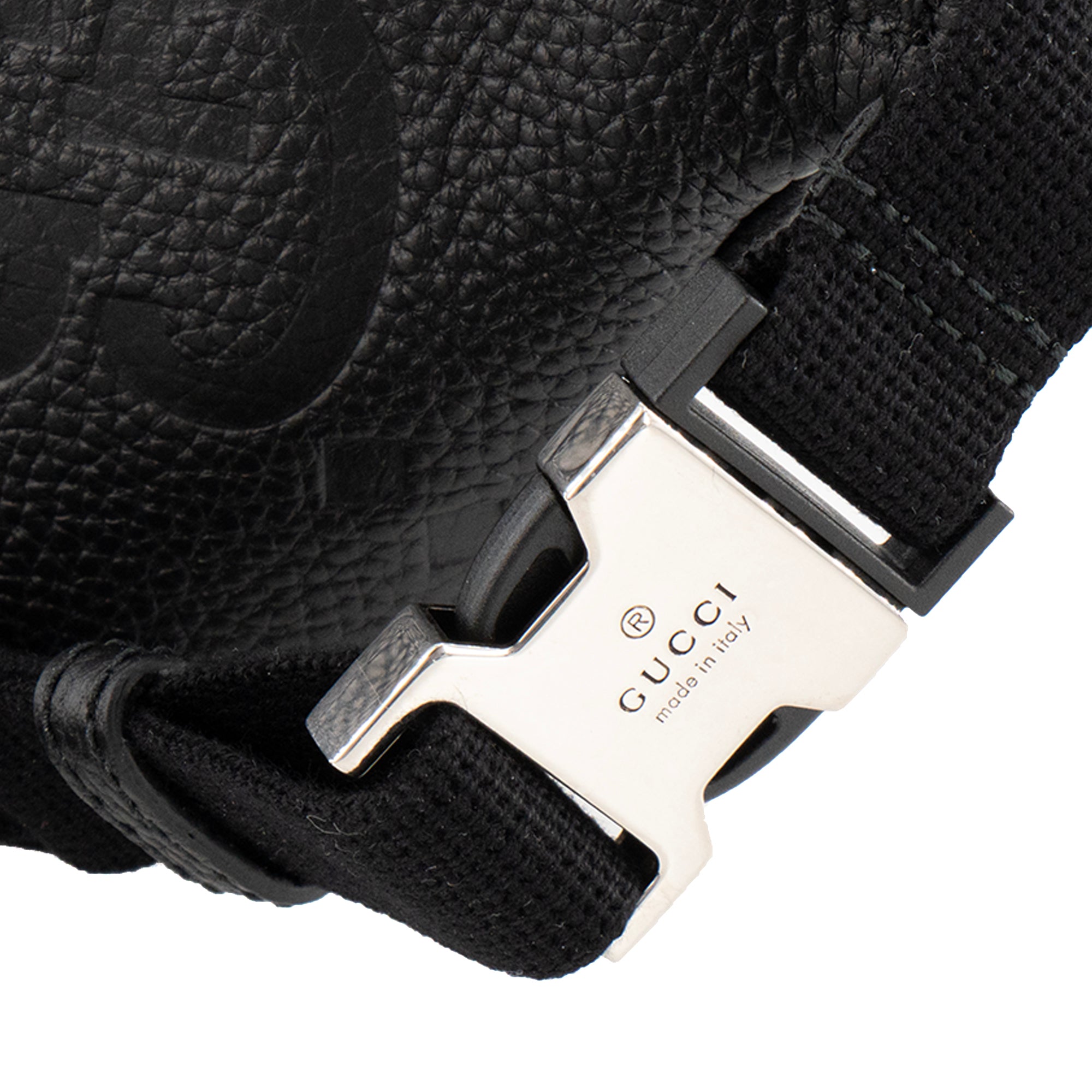 GUCCI - Pochette banane Gucci en cuir grainé jumbo noir