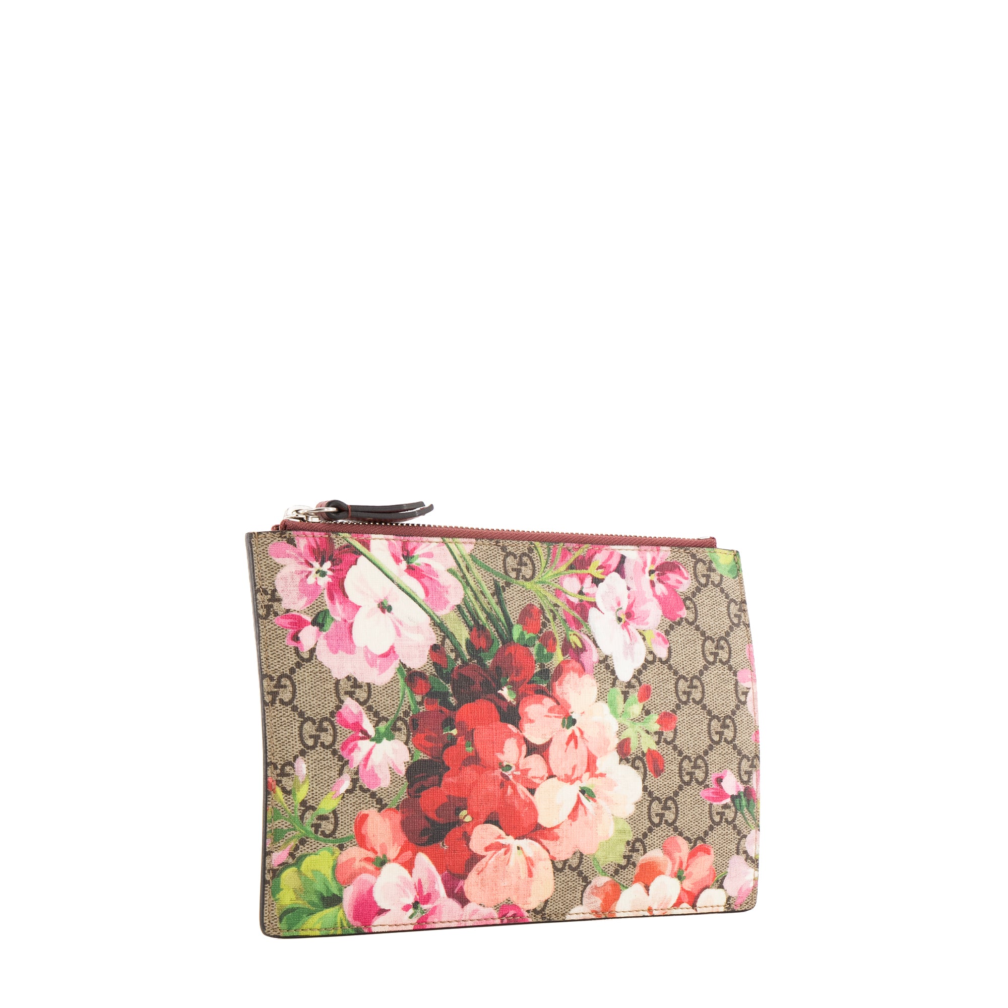GUCCI - Pochette Blossom Gucci en toile enduite et cuir rose