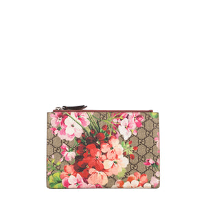 GUCCI - Pochette Blossom Gucci en toile enduite et cuir rose