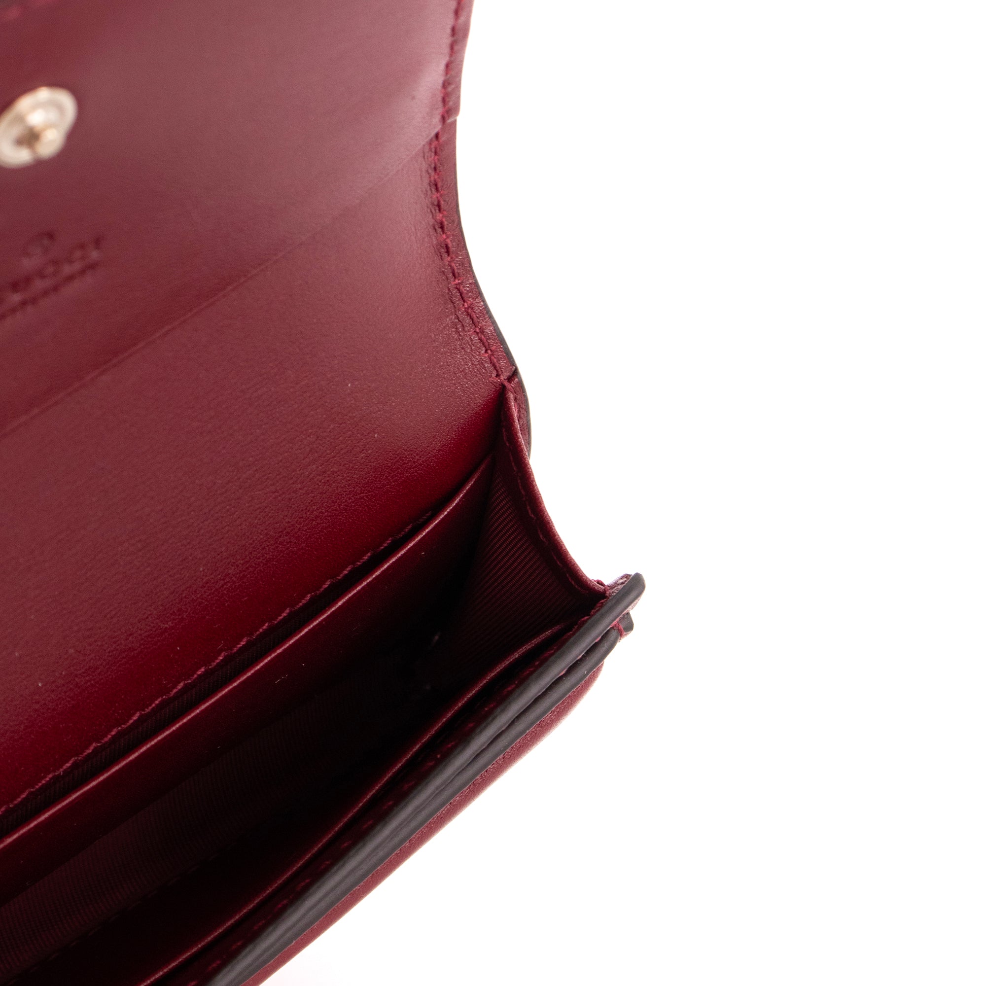 GUCCI - Porte-cartes Blondie Gucci en cuir bordeaux
