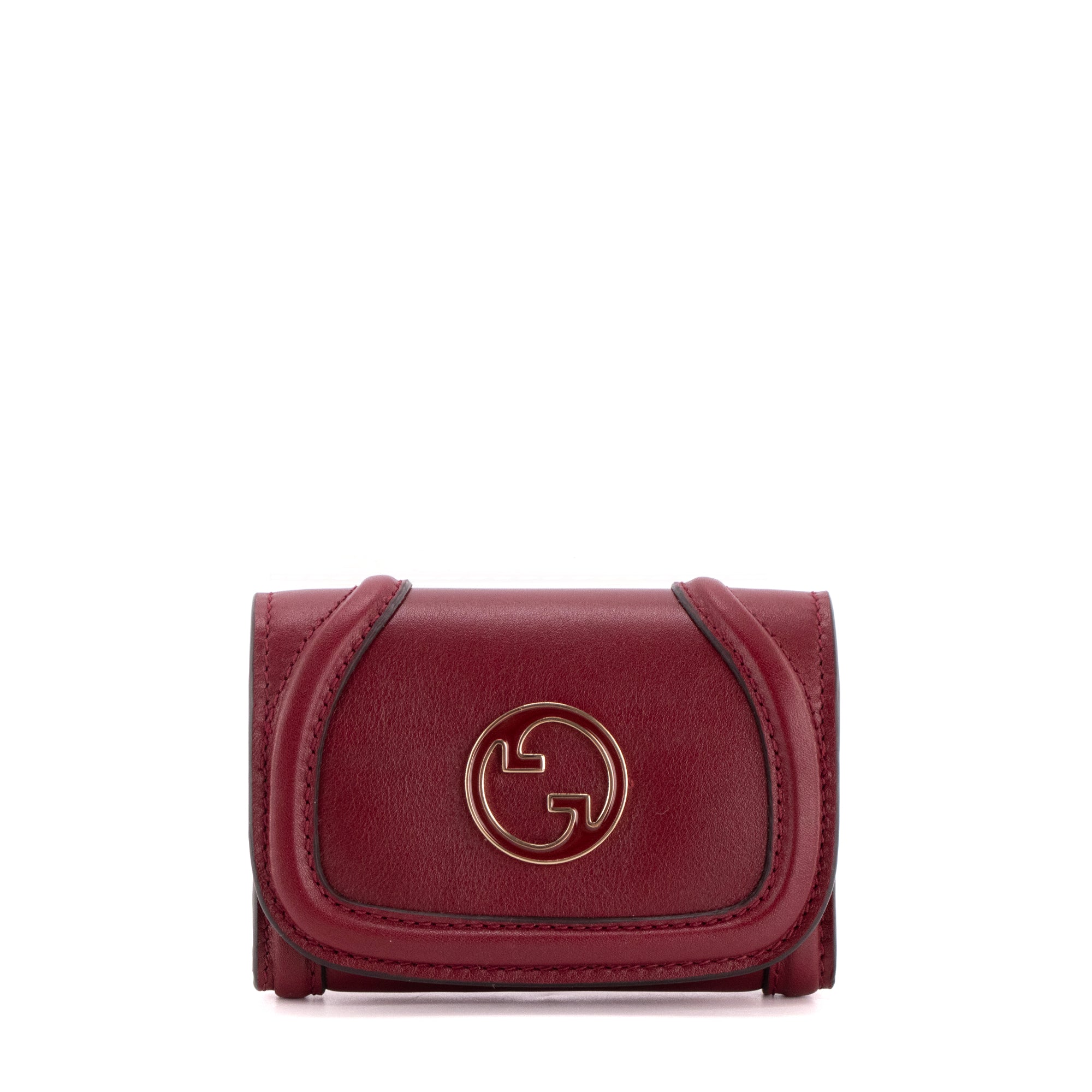 GUCCI - Porte-cartes Blondie Gucci en cuir bordeaux