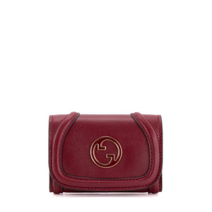 GUCCI - Porte-cartes Blondie Gucci en cuir bordeaux