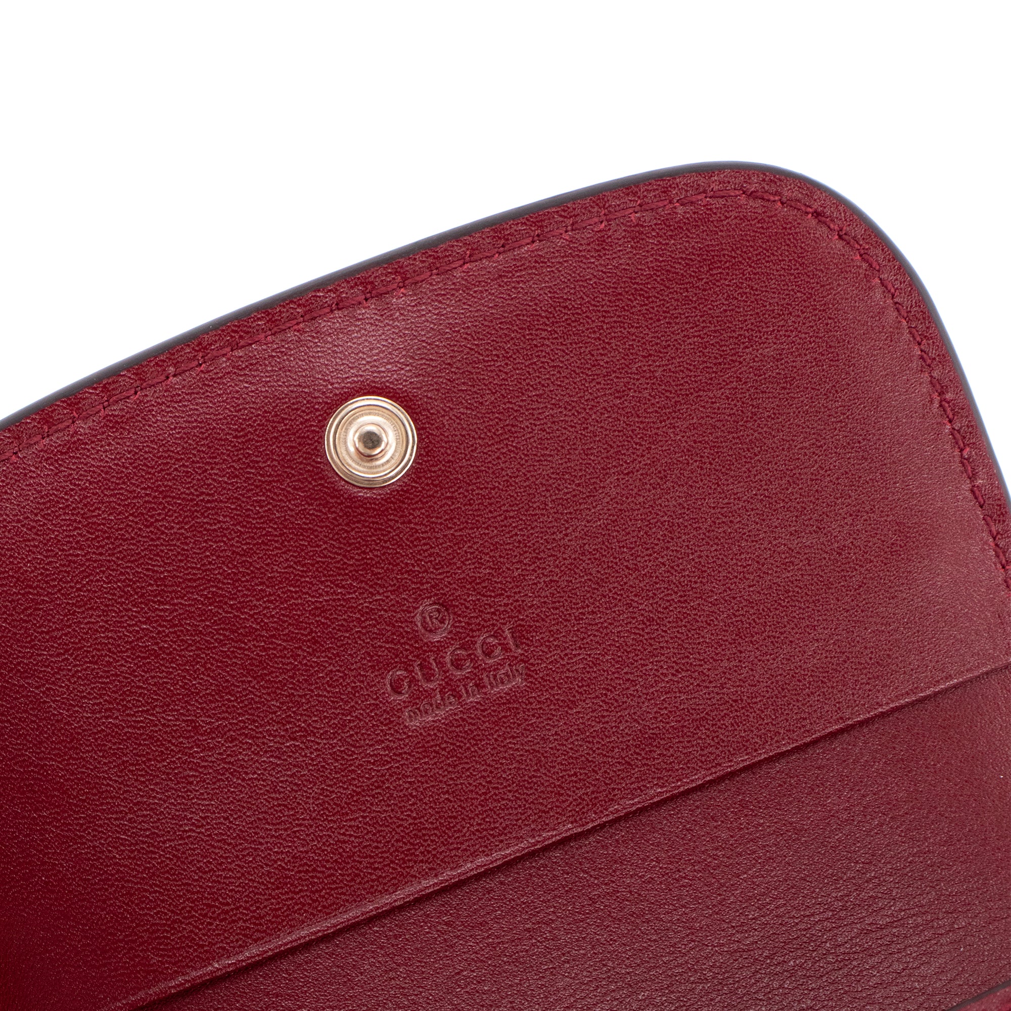 GUCCI - Porte-cartes Blondie Gucci en cuir bordeaux