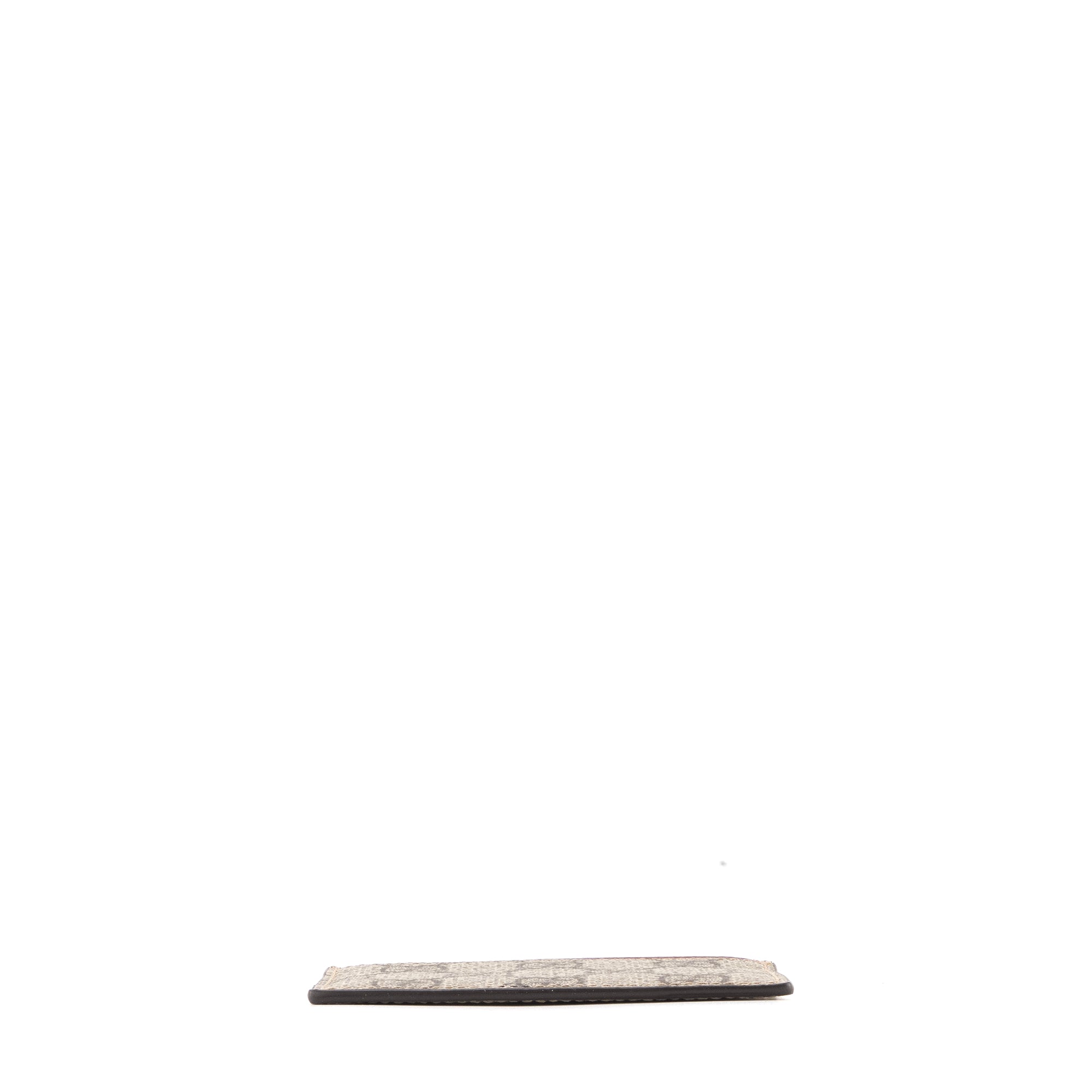 GUCCI - Porte cartes GG Emblem Gucci en toile enduite monogrammée et cuir marron