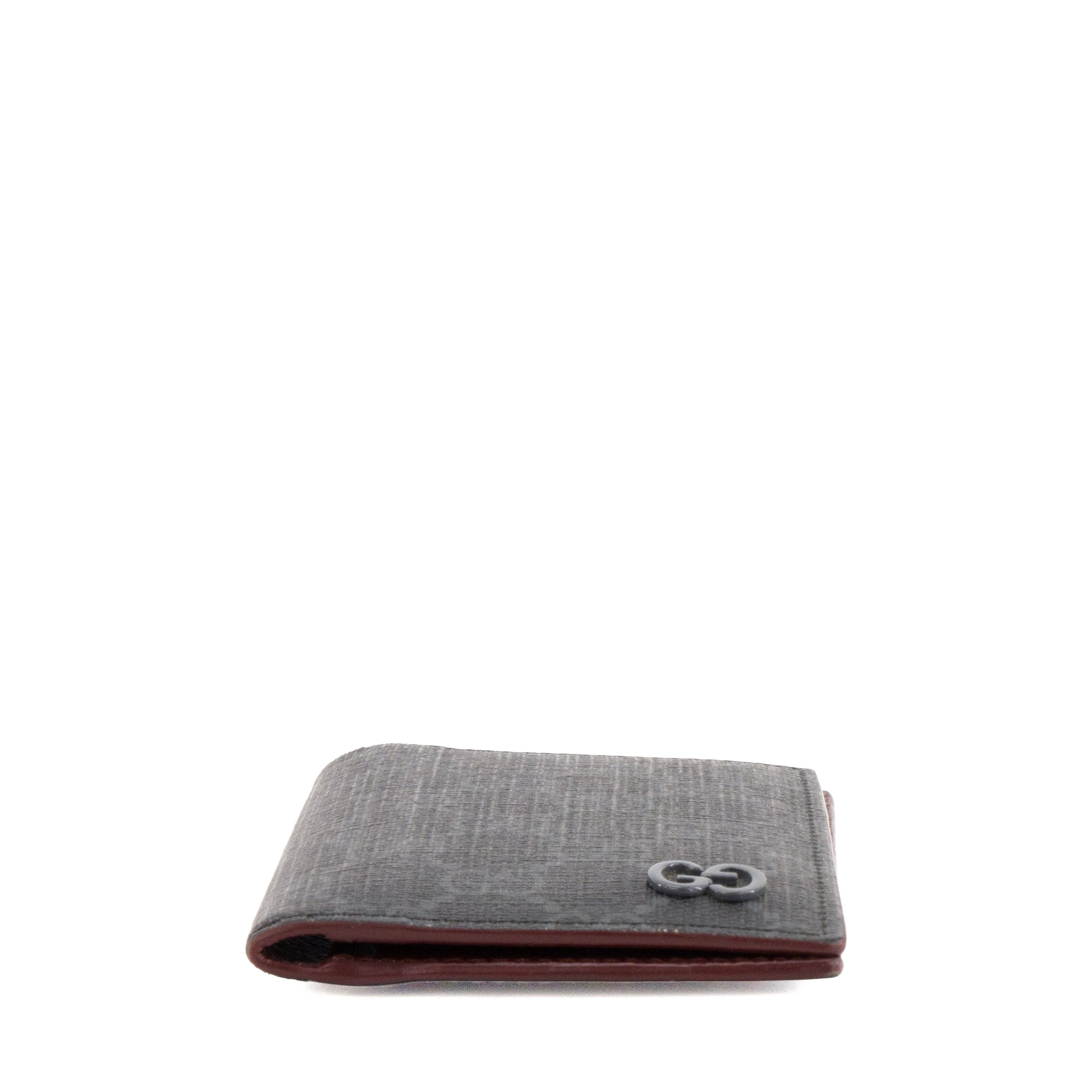 GUCCI - Porte cartes Long GG Gucci en toile enduite monogrammée noire et grise