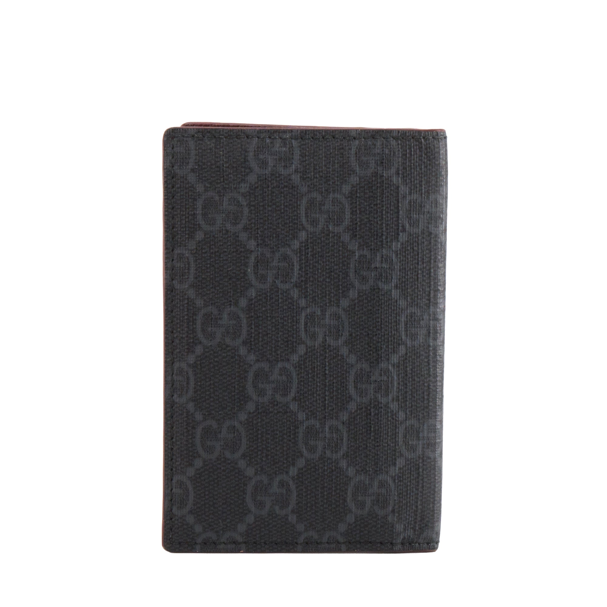 GUCCI - Porte cartes Long GG Gucci en toile enduite monogrammée noire et grise