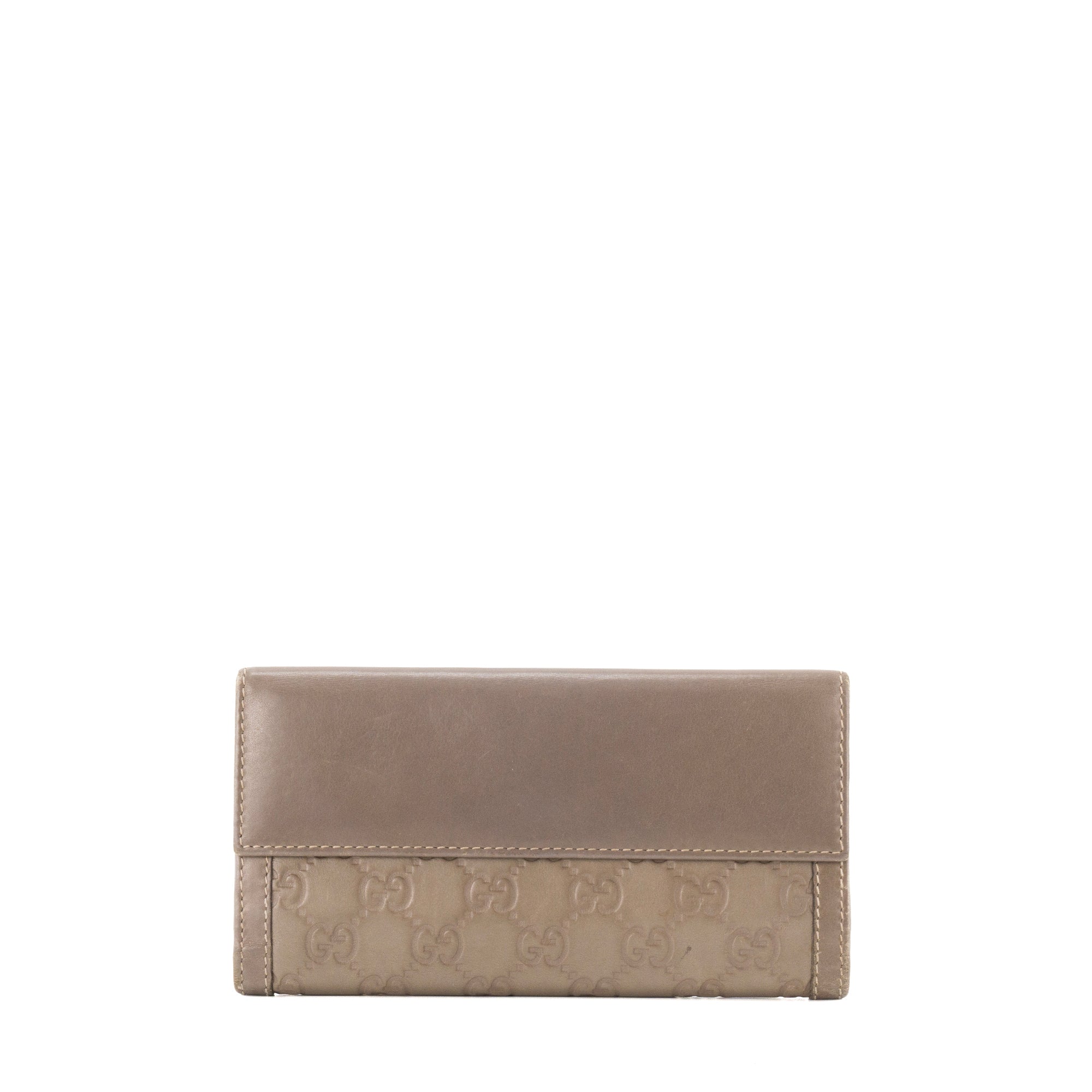 GUCCI - Portefeuille GG Gucci en cuir monogrammé gris