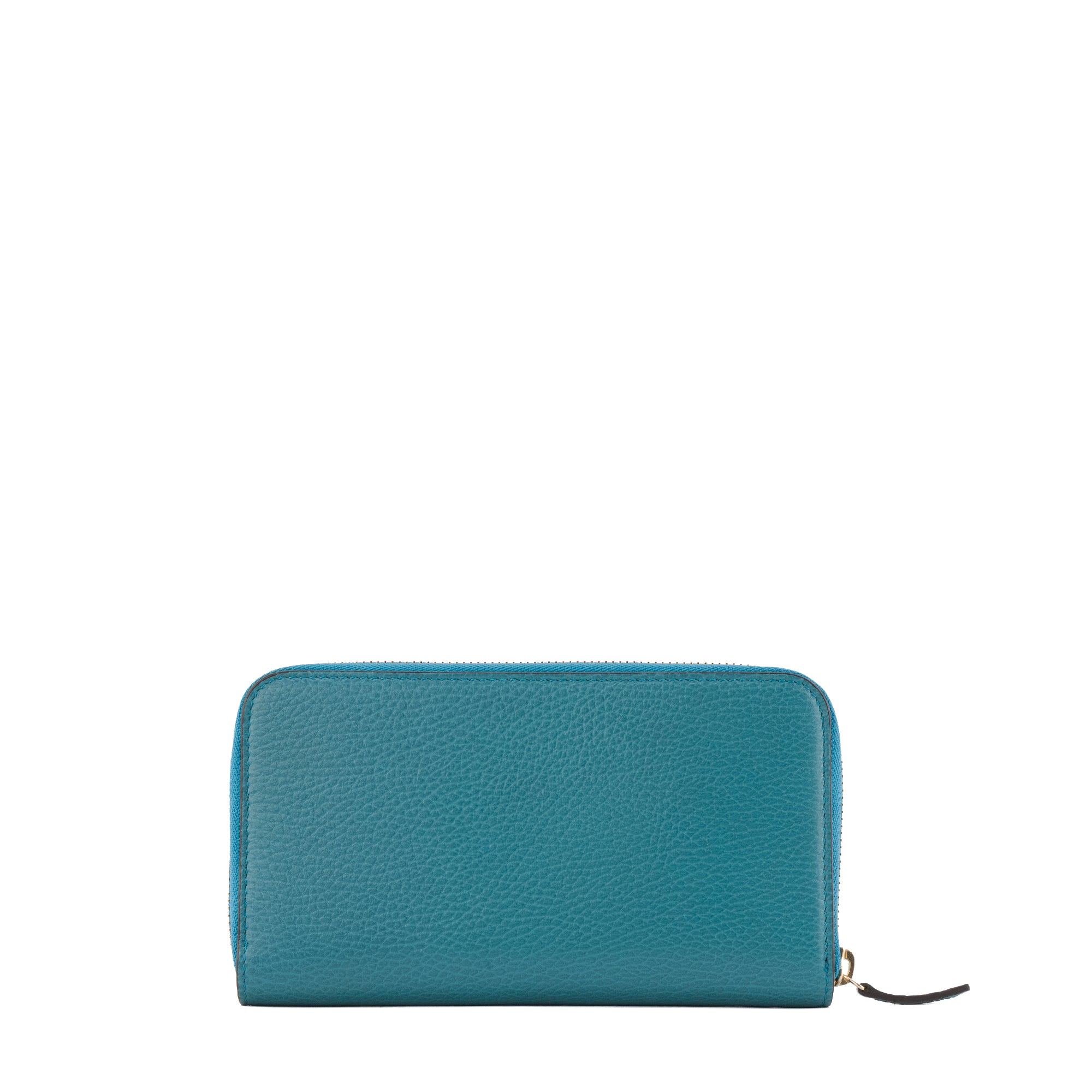 GUCCI - Portefeuille GG Marmont Gucci en cuir grainé bleu