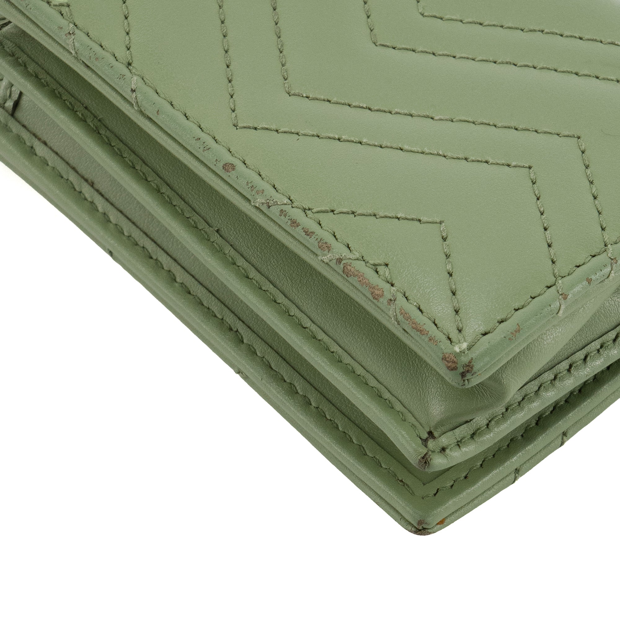 GUCCI - Portefeuille GG Marmont Gucci en cuir vert d'eau