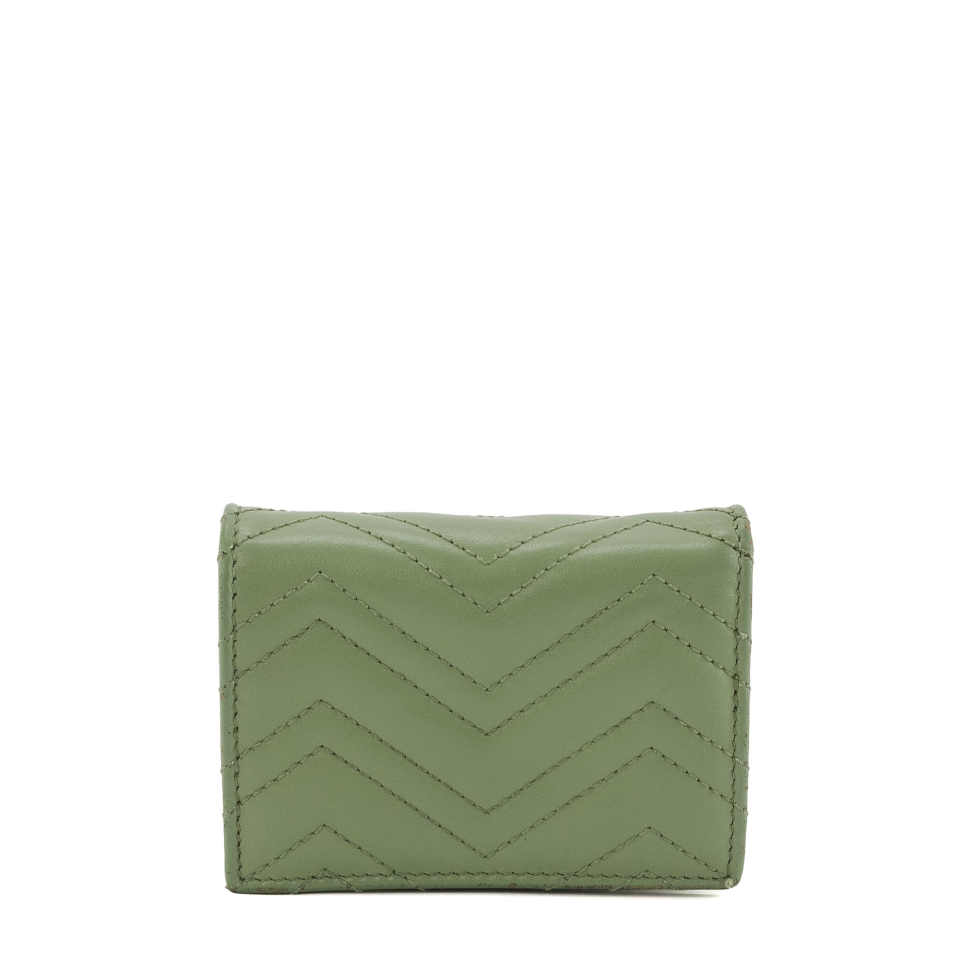 GUCCI - Portefeuille GG Marmont Gucci en cuir vert d'eau