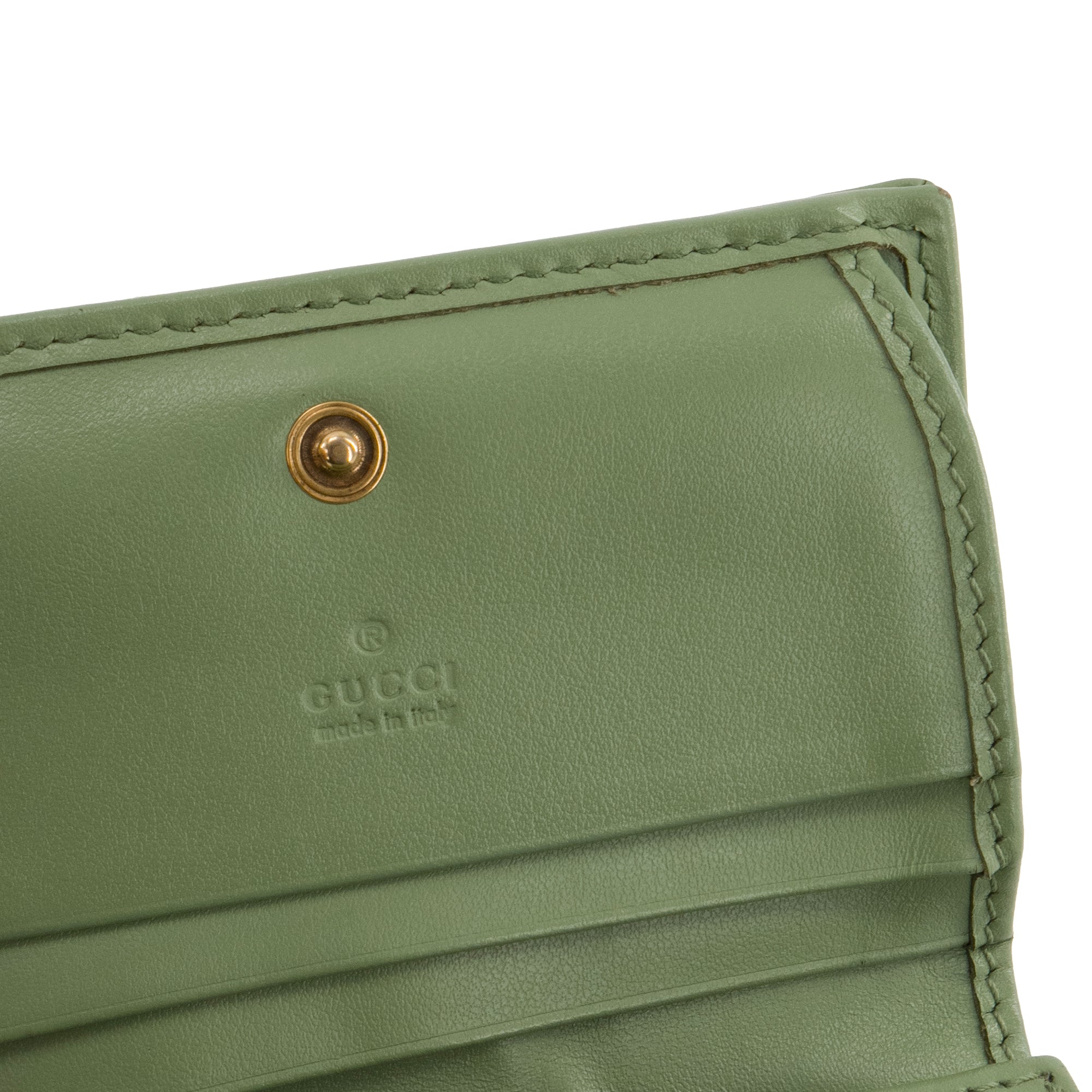 GUCCI - Portefeuille GG Marmont Gucci en cuir vert d'eau
