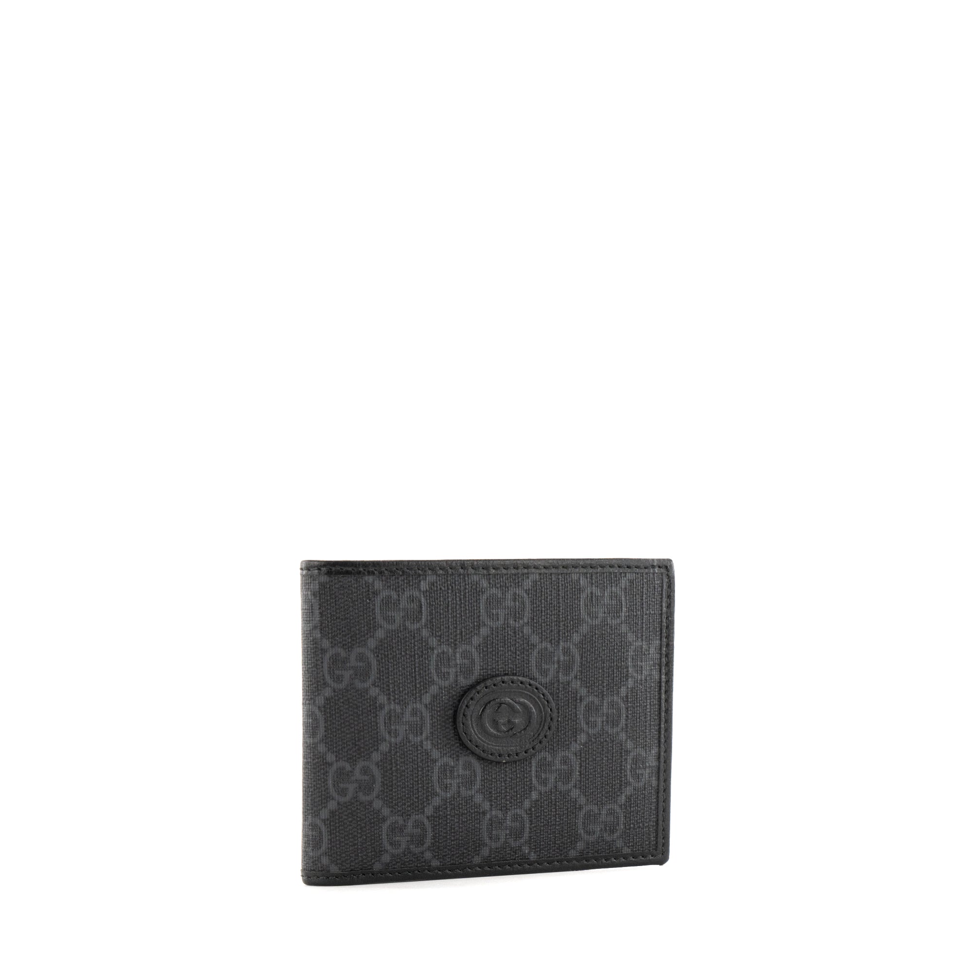 GUCCI - Portefeuille GG Supreme Gucci en toile enduite monogrammée noire et grise