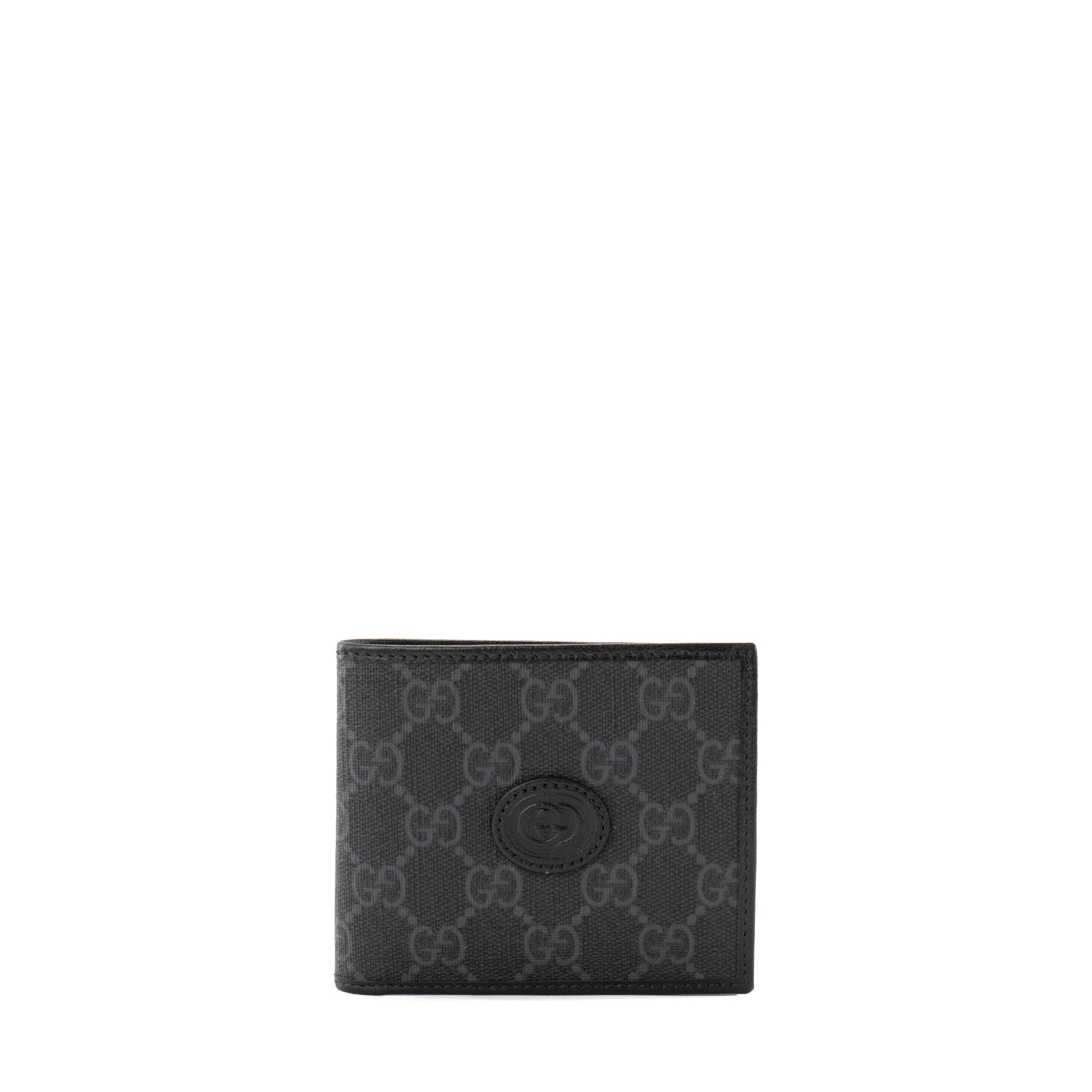 GUCCI - Portefeuille GG Supreme Gucci en toile enduite monogrammée noire et grise