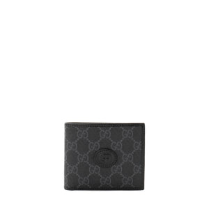 GUCCI - Portefeuille GG Supreme Gucci en toile enduite monogrammée noire et grise