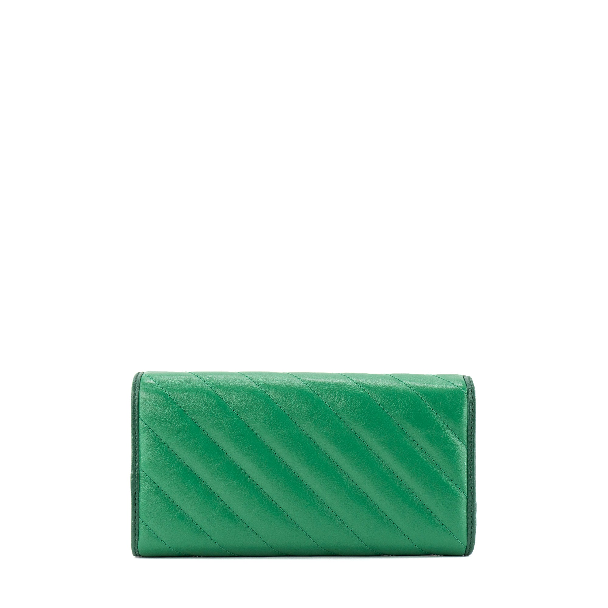 GUCCI - Portefeuille Marmont Continental Gucci en cuir grainé vert édition limitée