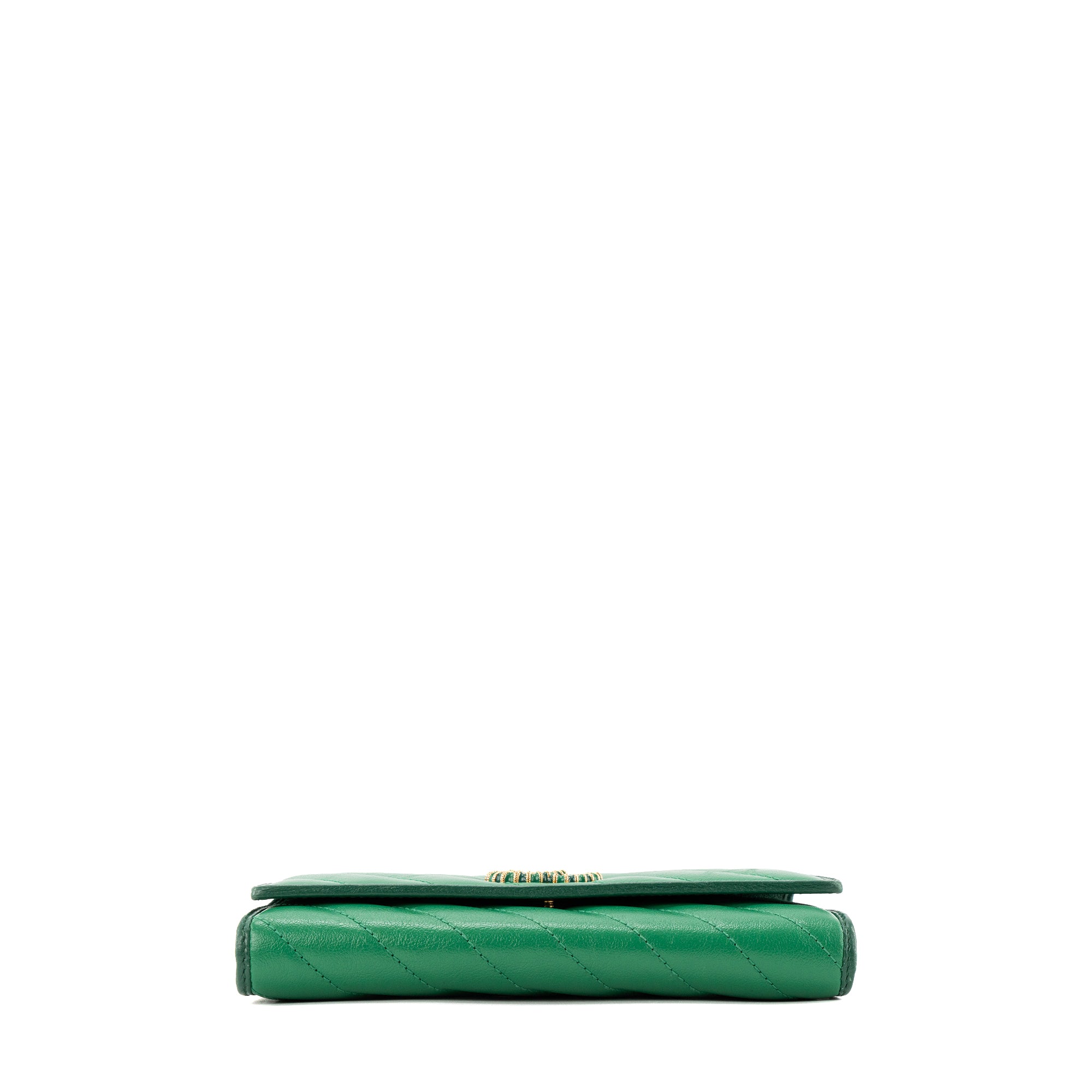 GUCCI - Portefeuille Marmont Continental Gucci en cuir grainé vert édition limitée