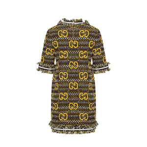 GUCCI - Robe Gucci en laine monogrammée jaune et noire (L)