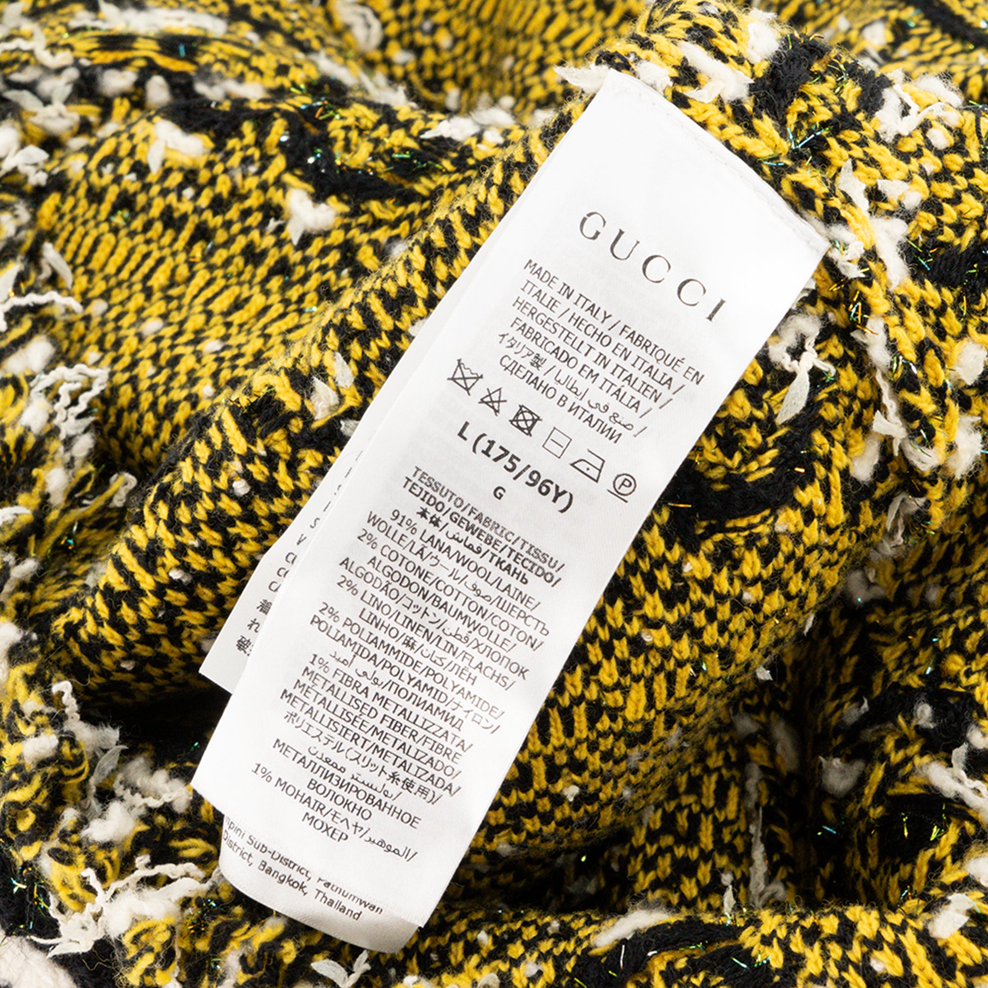 GUCCI - Robe Gucci en laine monogrammée jaune et noire (L)