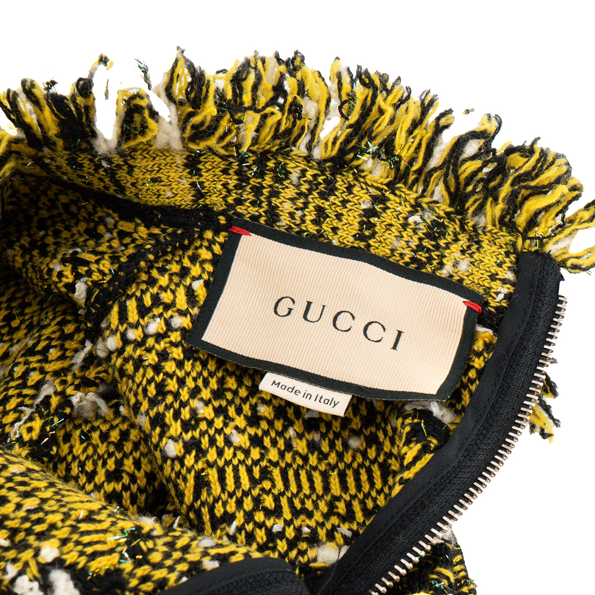 GUCCI - Robe Gucci en laine monogrammée jaune et noire (L)