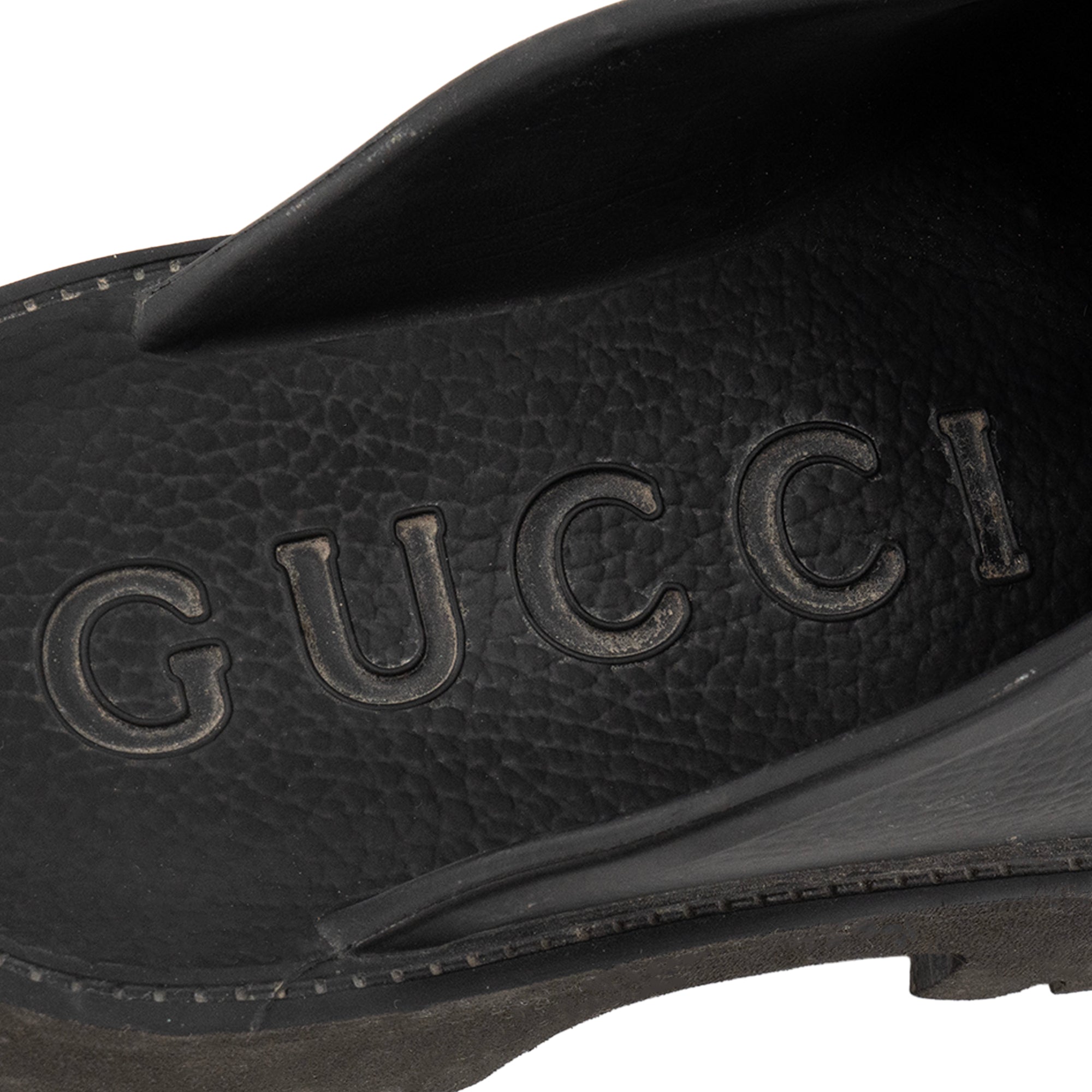 GUCCI - Sabots Rubber GG Gucci en caoutchouc noir (T39)
