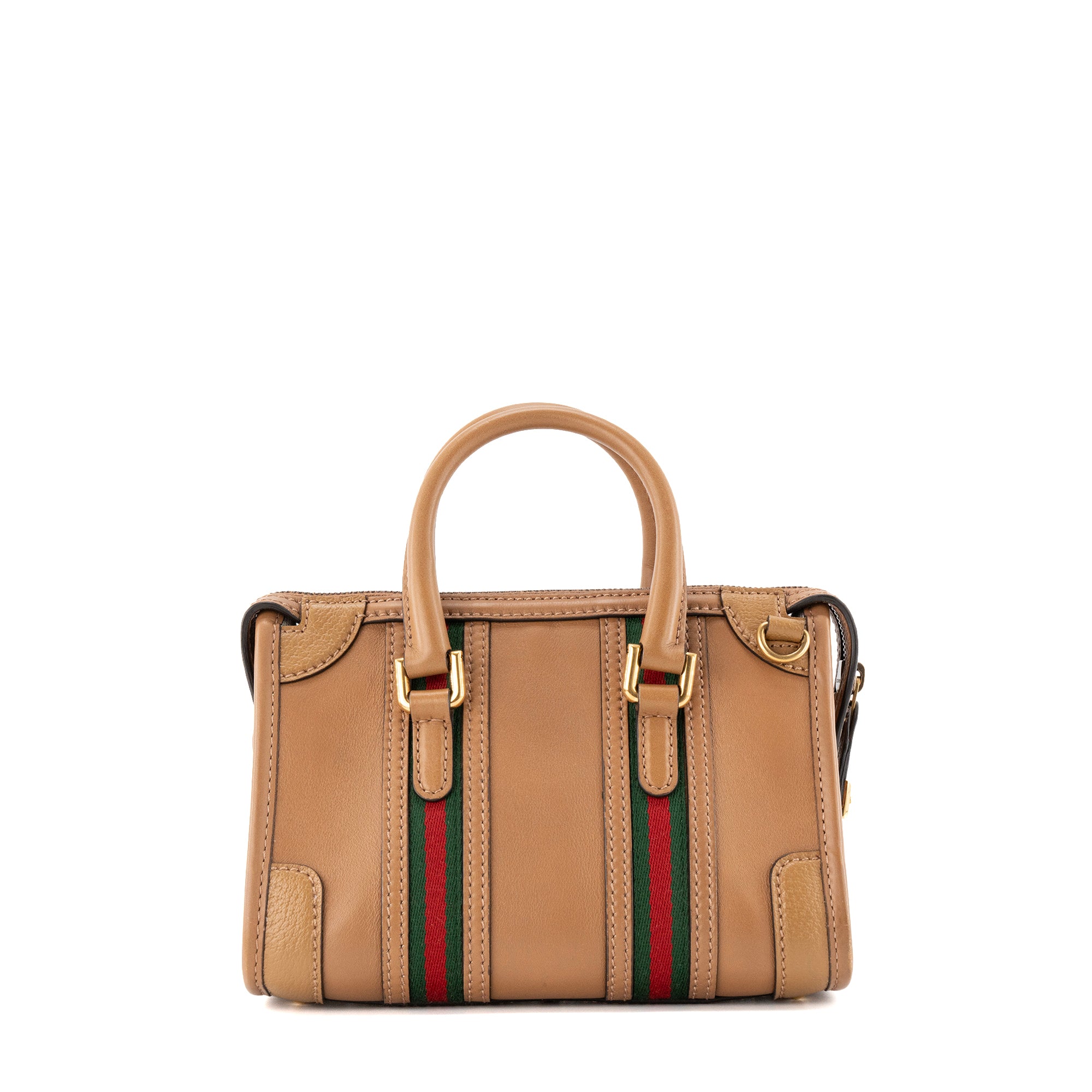 GUCCI - Sac à bandoulière Bauletto Gucci en cuir lisse marron