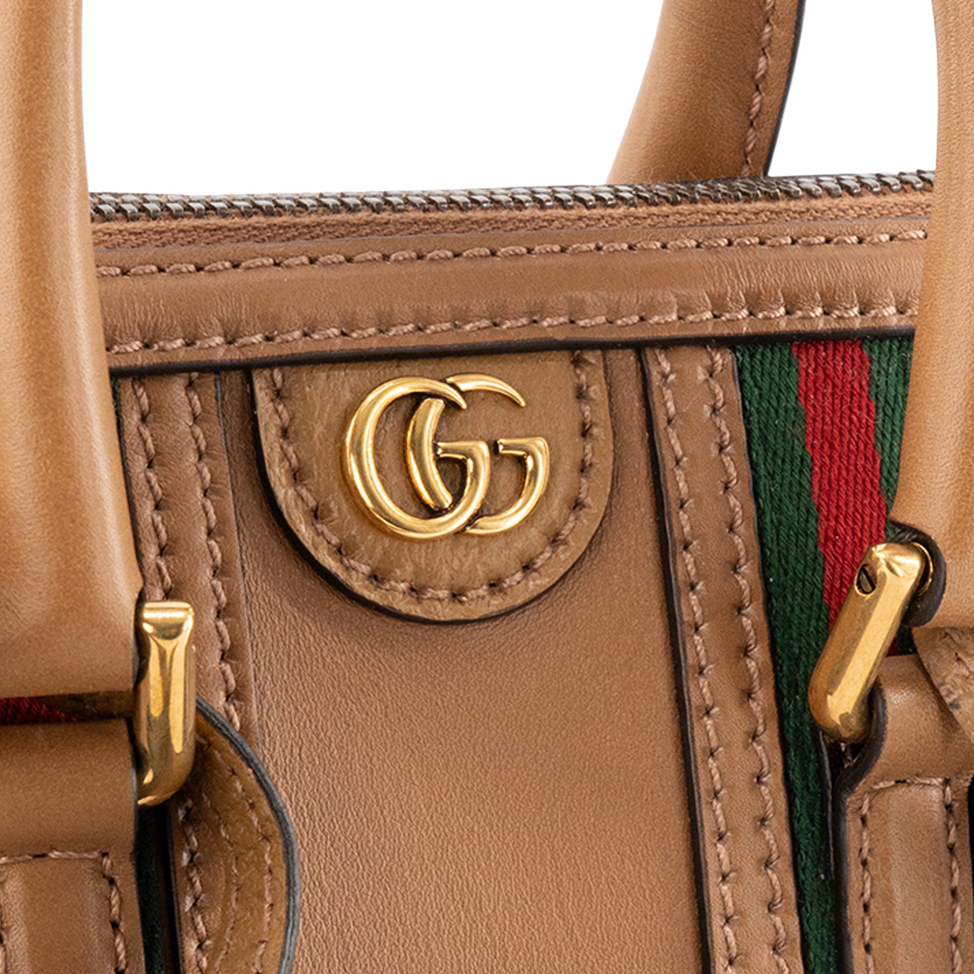 GUCCI - Sac à bandoulière Bauletto Gucci en cuir lisse marron