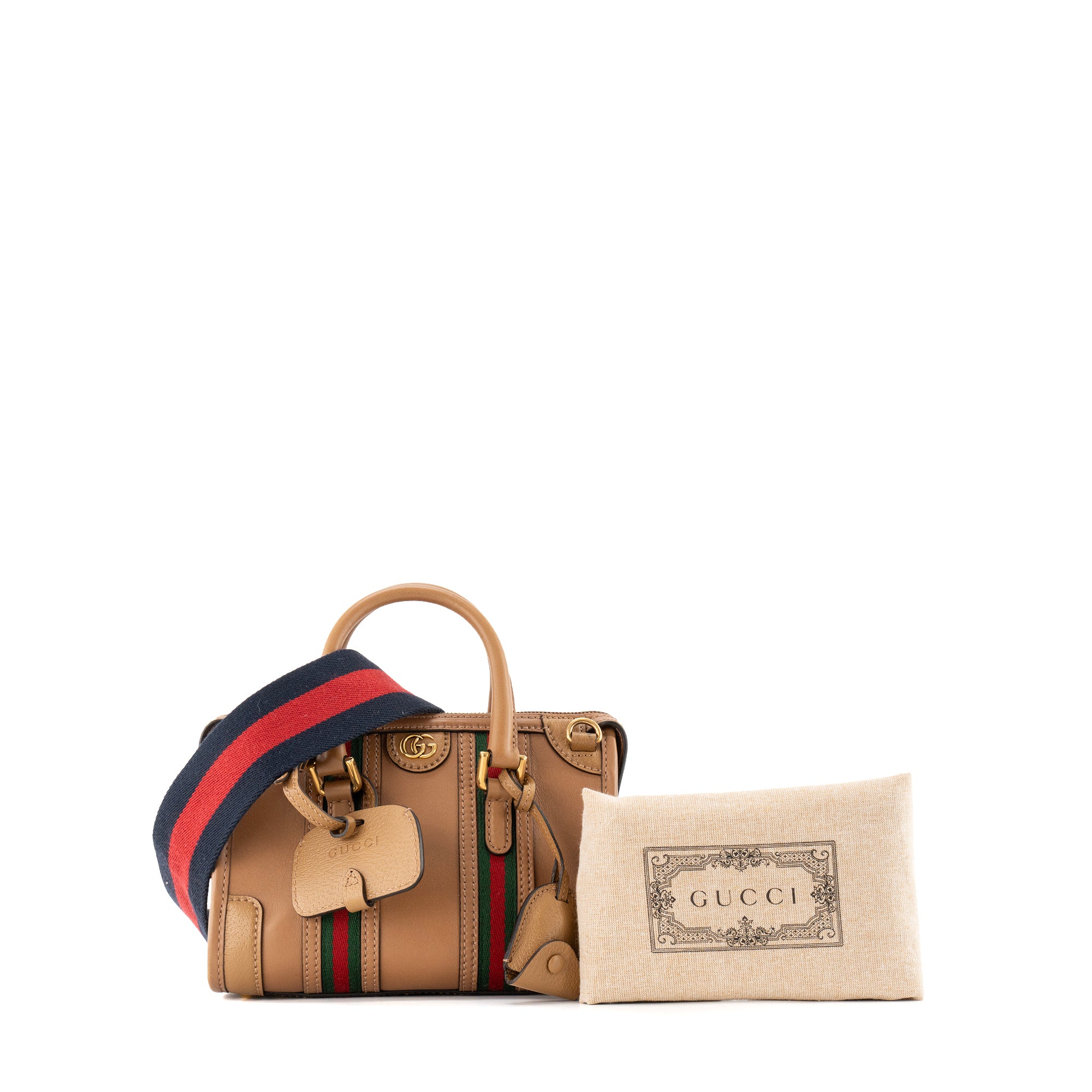 GUCCI - Sac à bandoulière Bauletto Gucci en cuir lisse marron