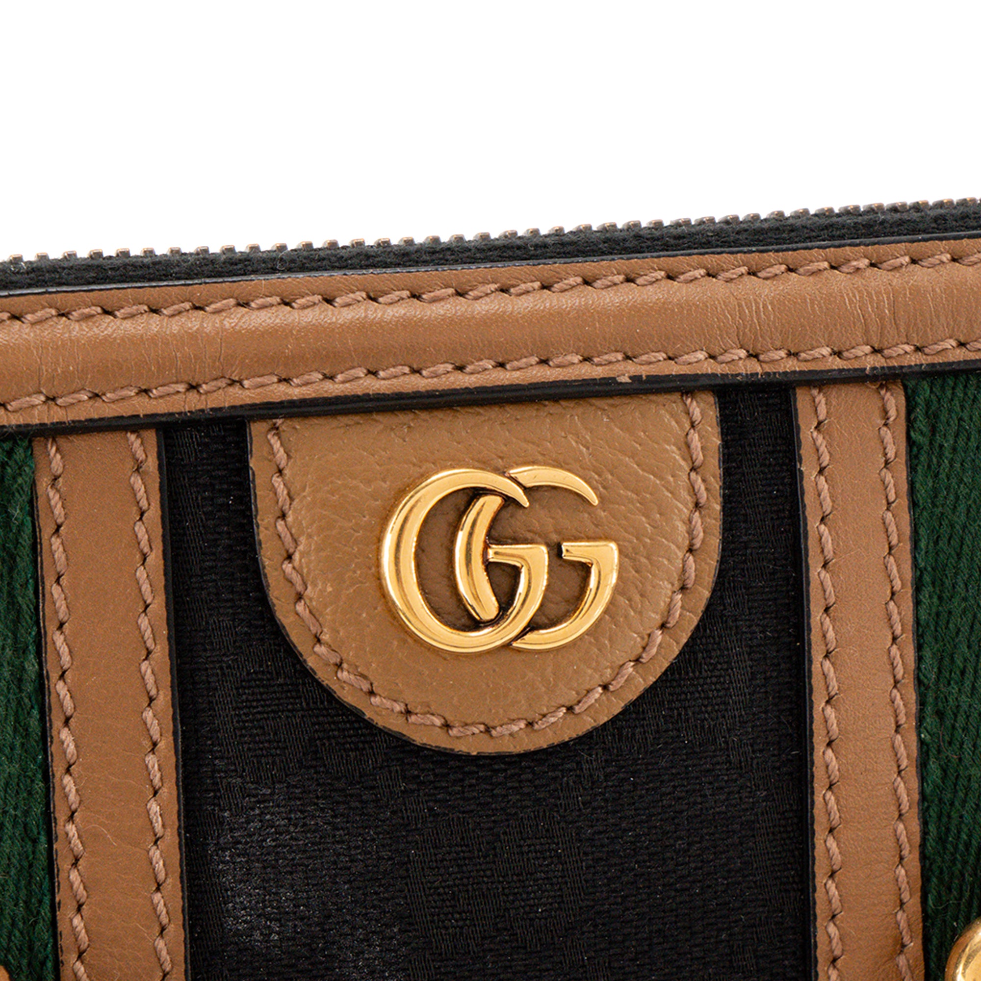 GUCCI - Sac à bandoulière Bauletto Gucci en toile monogrammée noire et cuir marron