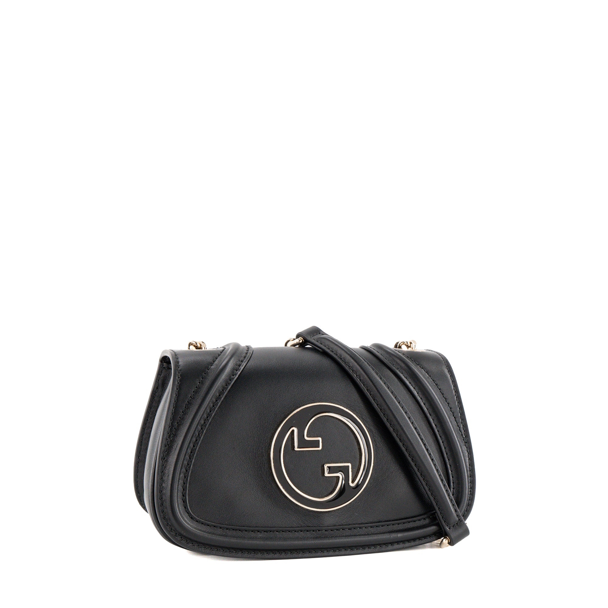 GUCCI - Sac à bandoulière Blondie Gucci en cuir lisse noir