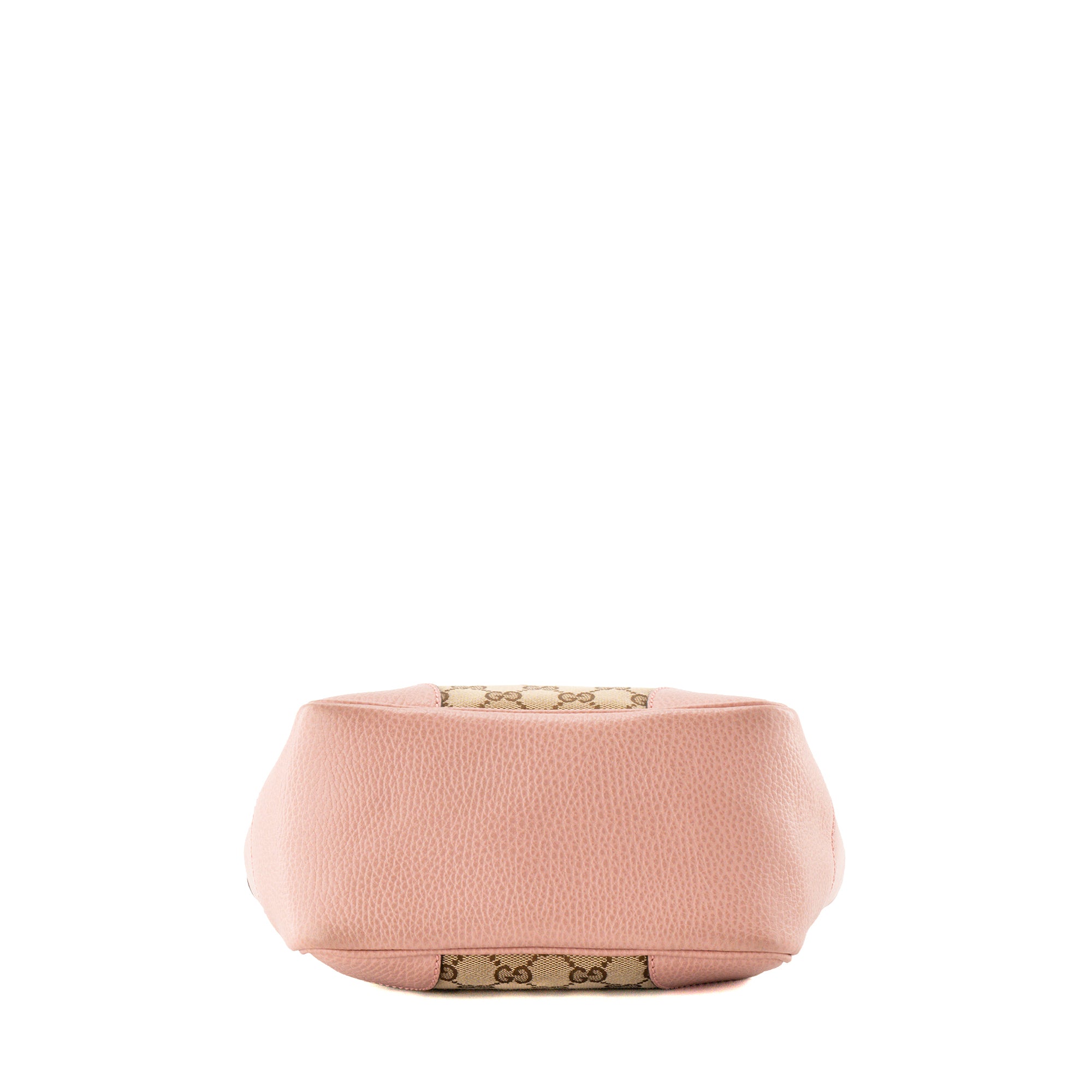 GUCCI - Sac à bandoulière Bree Gucci en toile monogrammée marron et cuir grainé rose