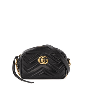 GUCCI - Sac à bandoulière Caméra GG Marmont Gucci en cuir noir