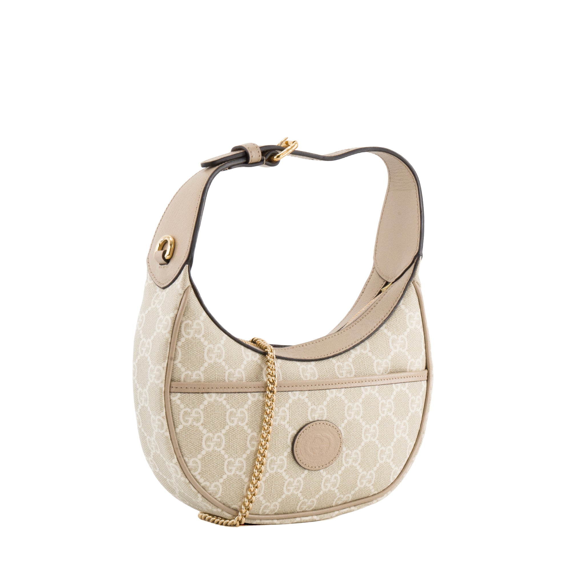 GUCCI - Sac à bandoulière Demi Lune Gucci en toile enduite monogrammée