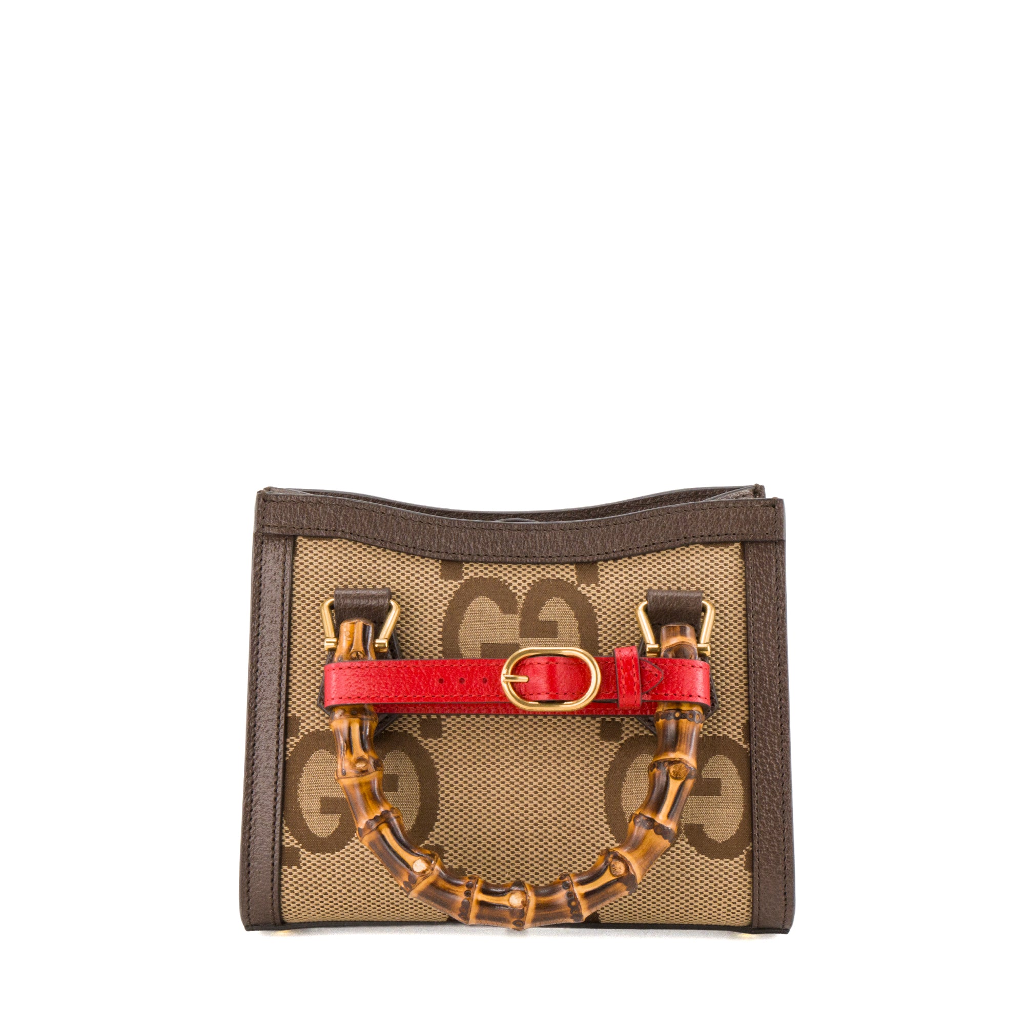 GUCCI - Sac à bandoulière Diana mini Gucci en toile monogrammée et cuir grainé marron