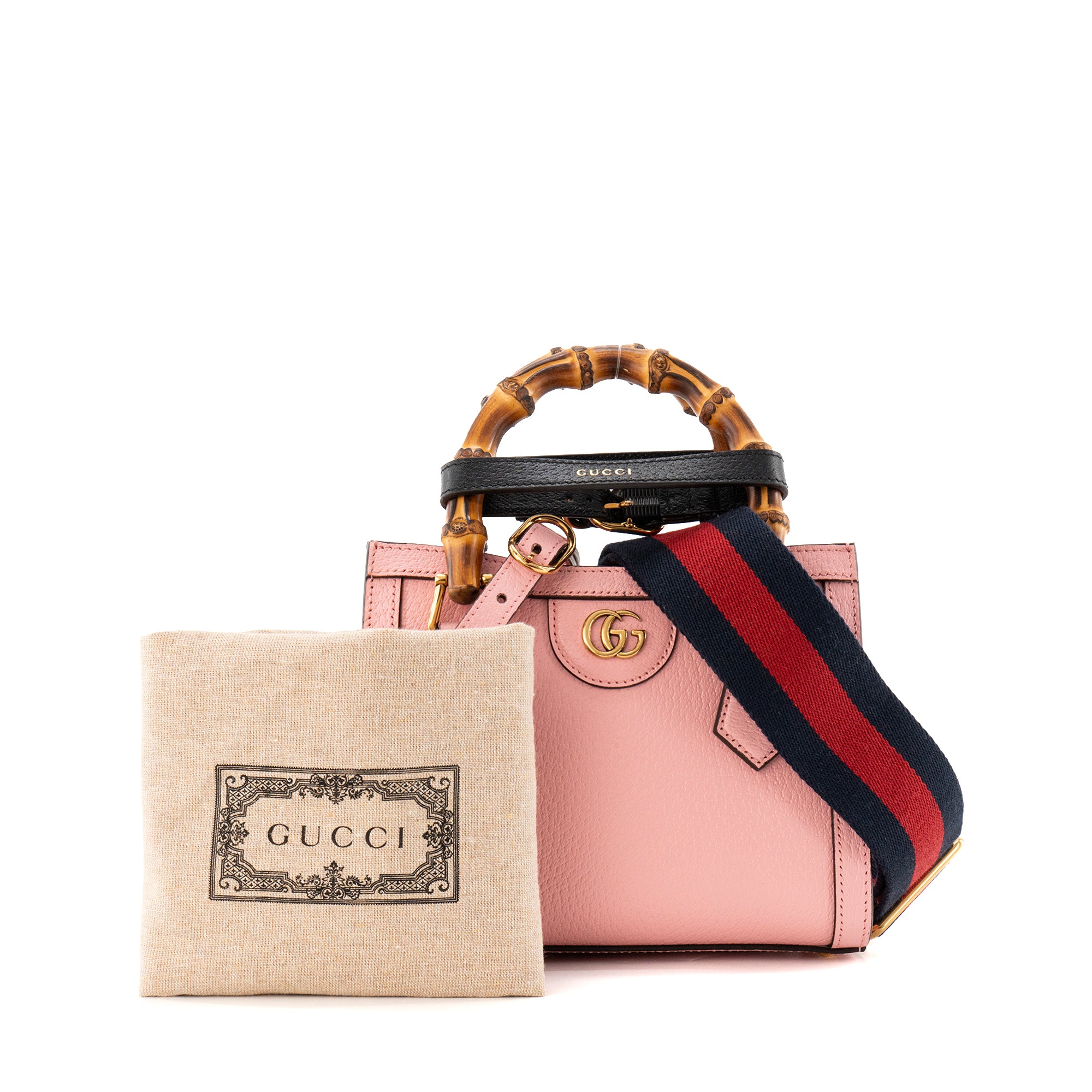 GUCCI - Sac à bandoulière Diana mini Gucci en cuir grainé rose