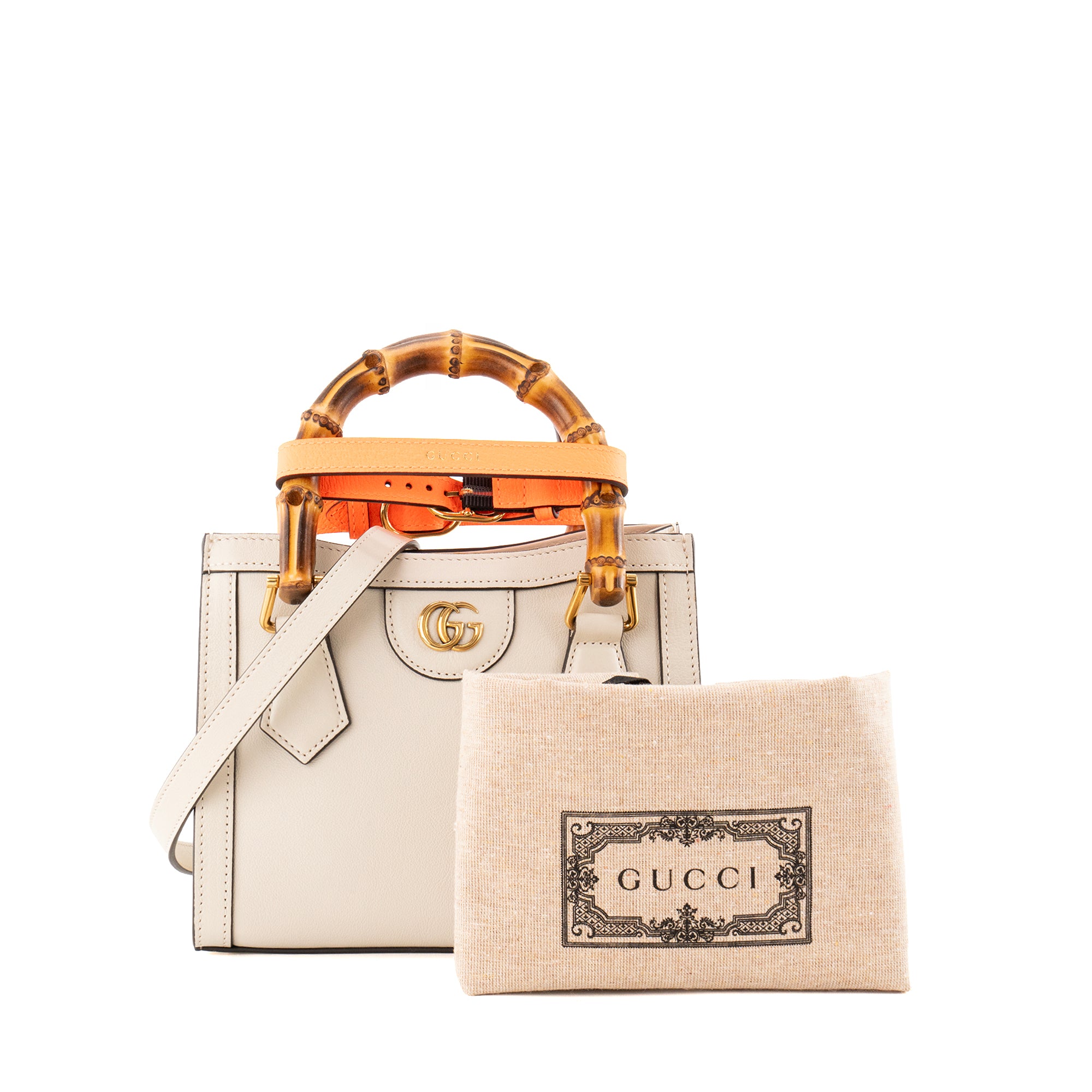 GUCCI - Sac à bandoulière Diana small Gucci en cuir grainé gris