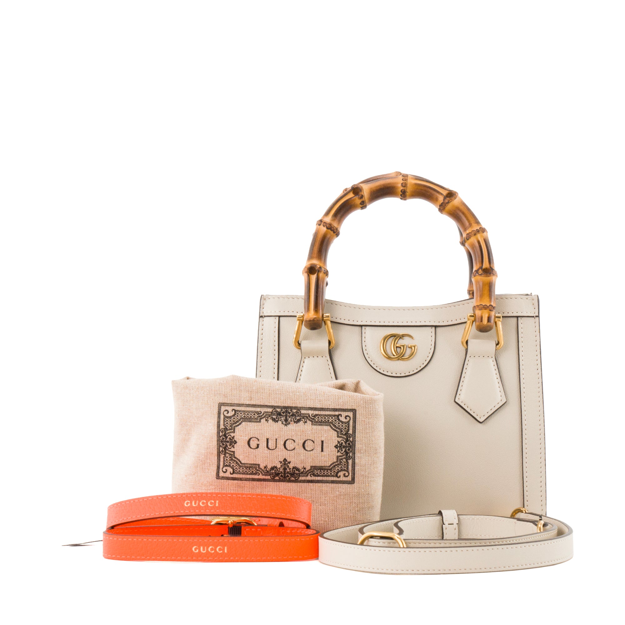 GUCCI - Sac à bandoulière Diana small Gucci en cuir lisse gris