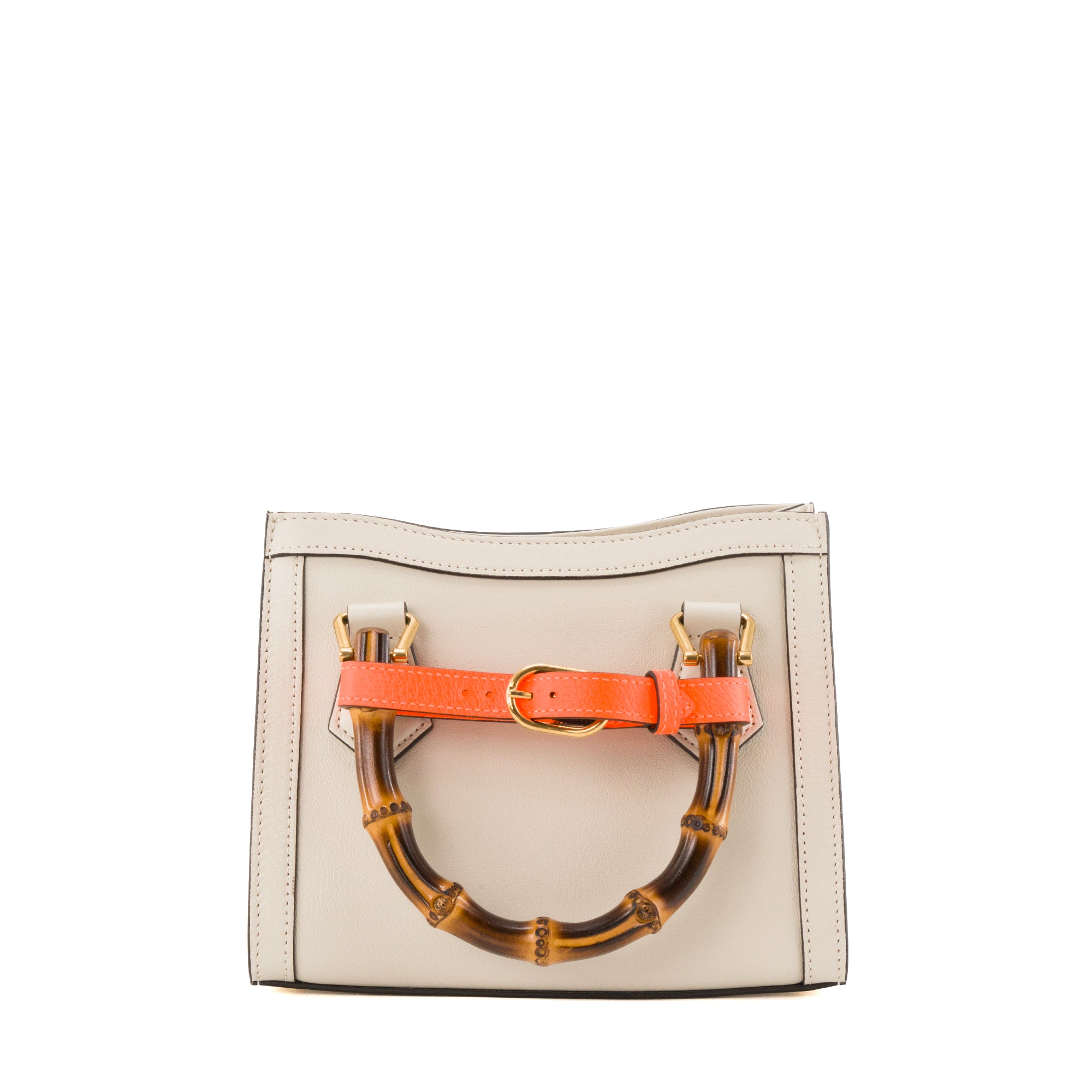 GUCCI - Sac à bandoulière Diana small Gucci en cuir lisse gris